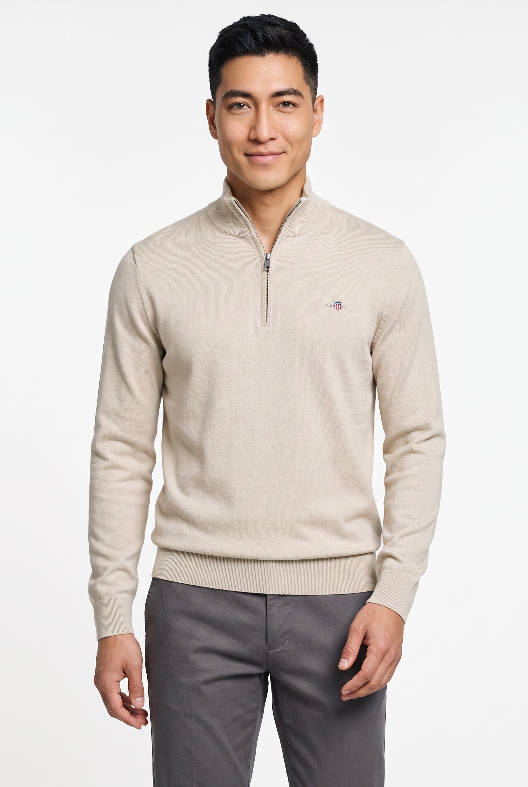 Gant "CLASSIC COTTON HALF ZIP" Regular fit mit Troyerkragen