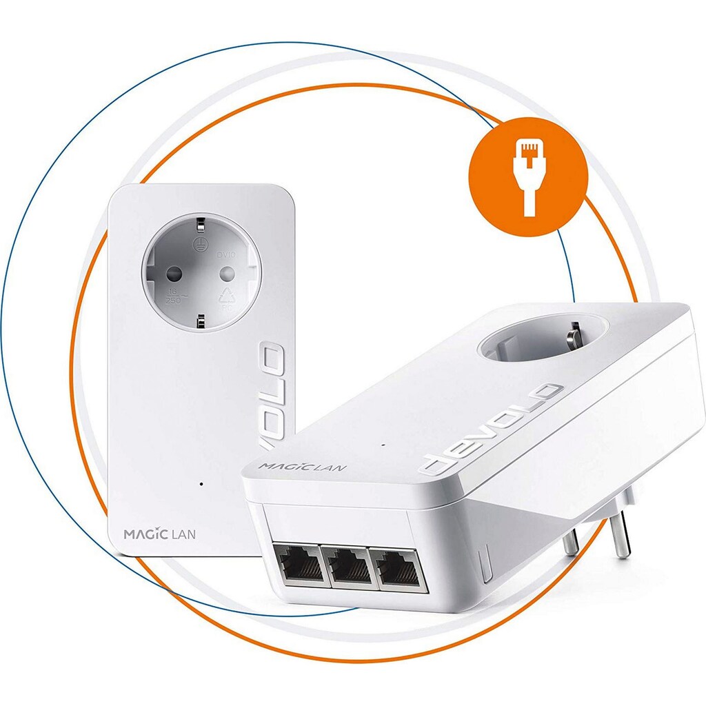 DEVOLO LAN-Router »Magic 2 LAN triple Starterkit (2400Mbit, 4x GbitLAN, Heimnetz)«