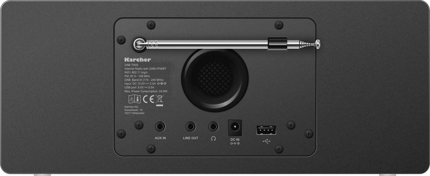 Karcher Internet-Radio »DAB 7000i«, (Bluetooth-WLAN Digitalradio (DAB+)-Internetradio-FM-Tuner mit RDS-UKW mit RDS 14 W), FM-Tuner mit RDS, Internetradio, UKW mit RDS, 14 W, Stereolautsprecher