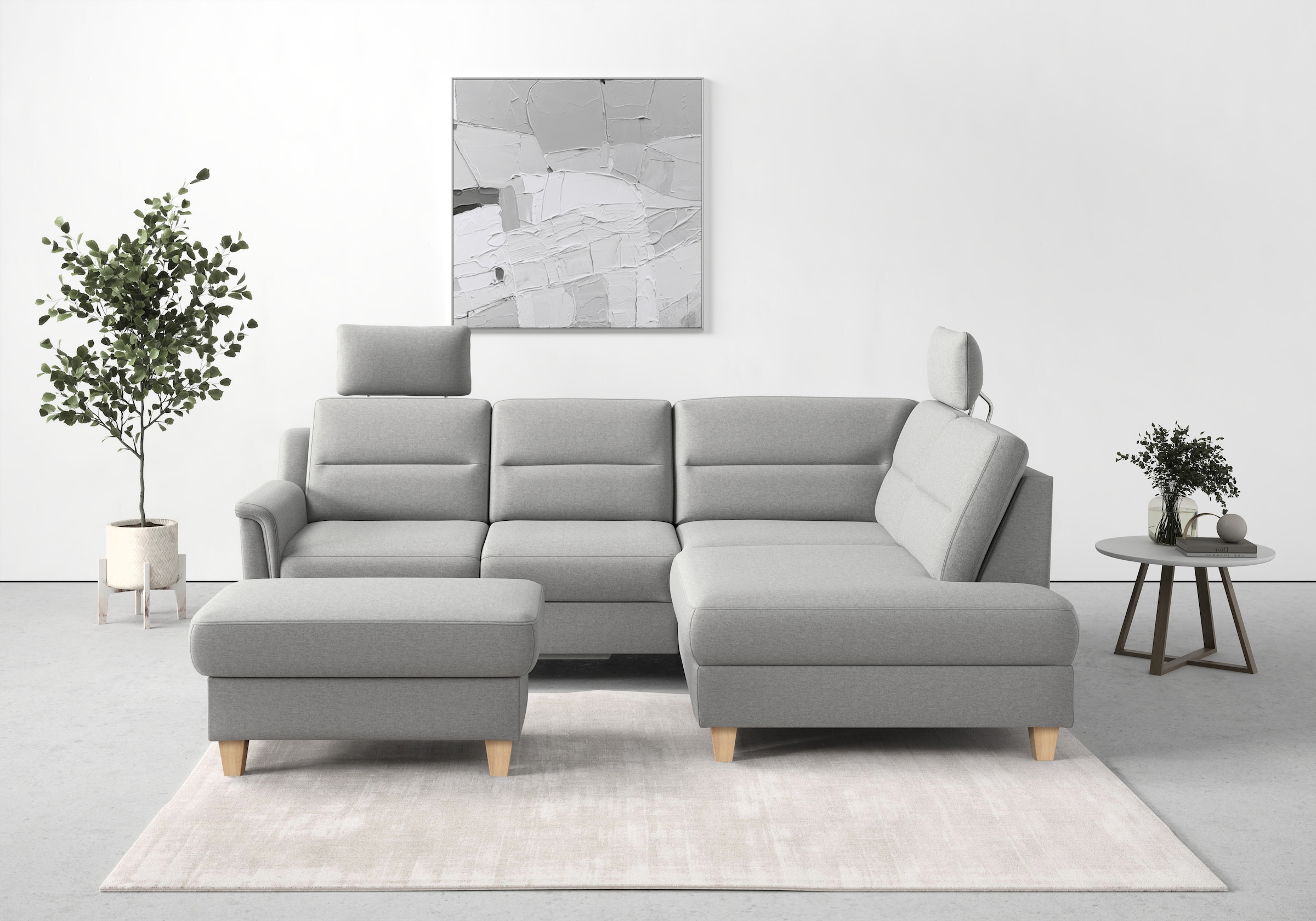 sit&more Ecksofa "Farö L-Form" inklusive Federkern, wahlweise mit Schlaffunktion und Bettkasten