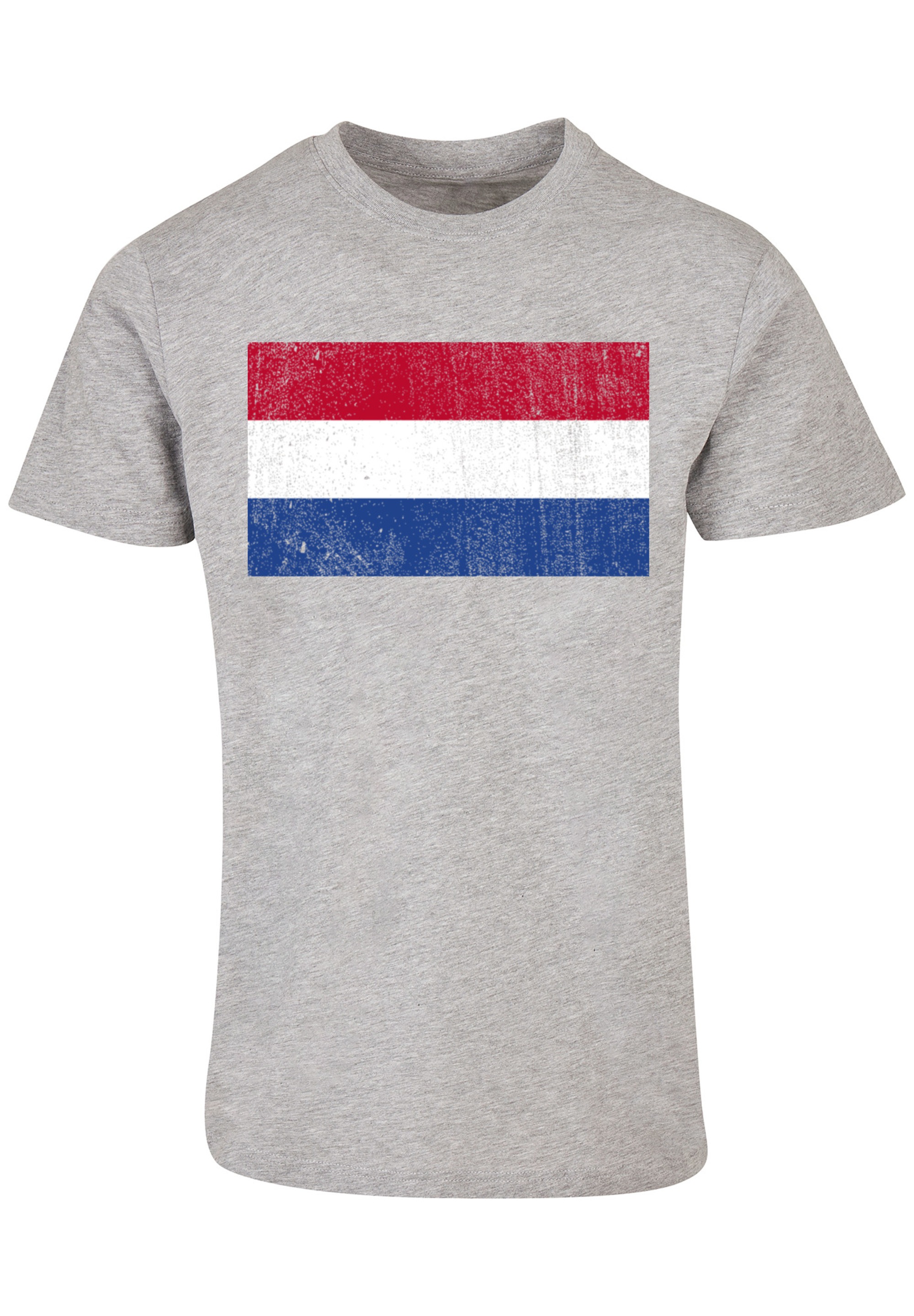 F4NT4STIC T-Shirt »Niederlande Holland Flagge distressed«, Print
