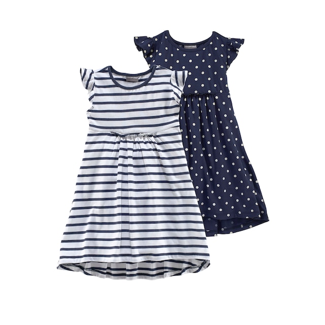 KIDSWORLD Jerseykleid, (Packung, 2 tlg.), mit Streifen und Punkten online  bestellen | BAUR