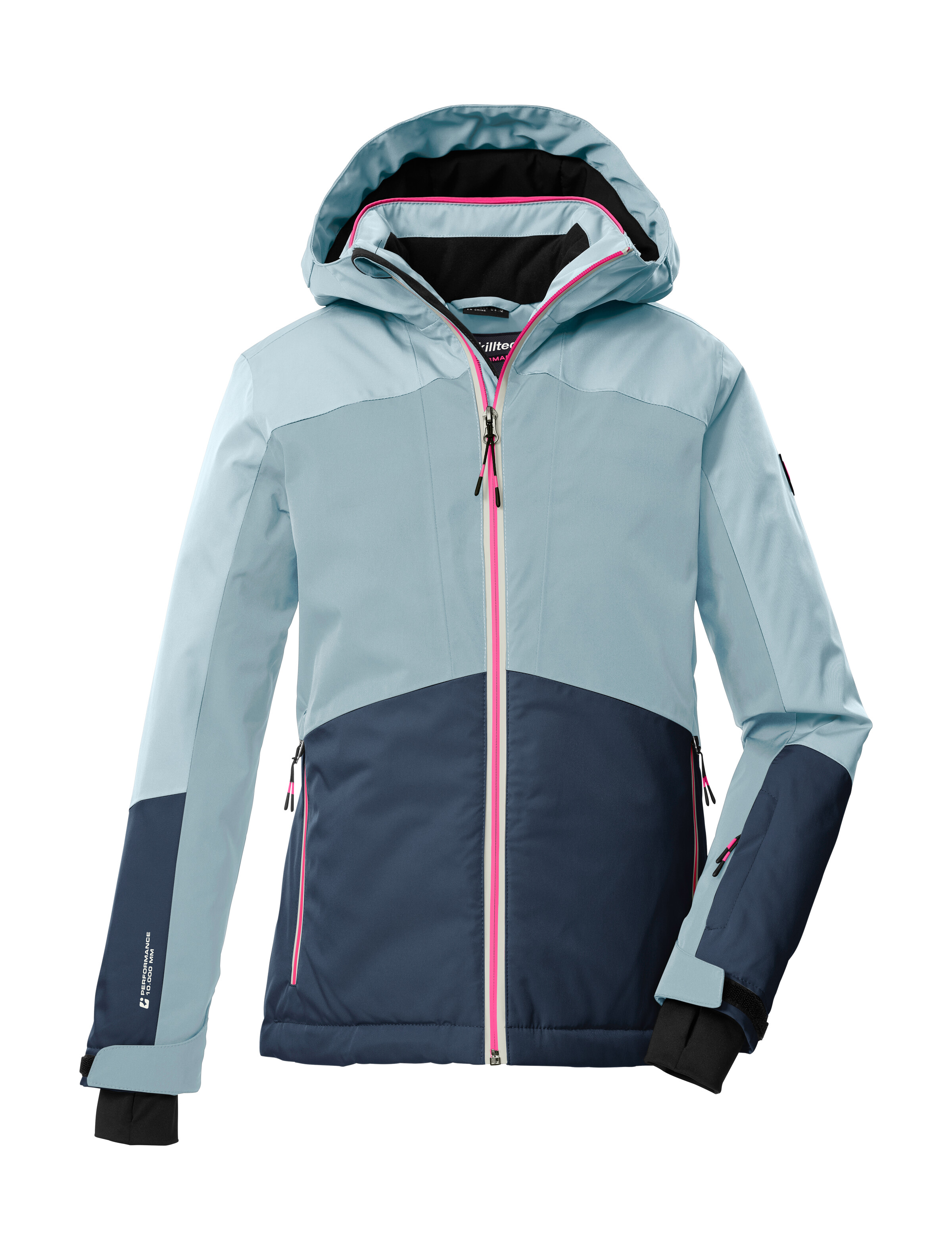 Killtec Skijacke "KSW 196 GRLS SKI JCKT" Wasserdichte, atmungsaktive Skijacke mit Colourblock-Design