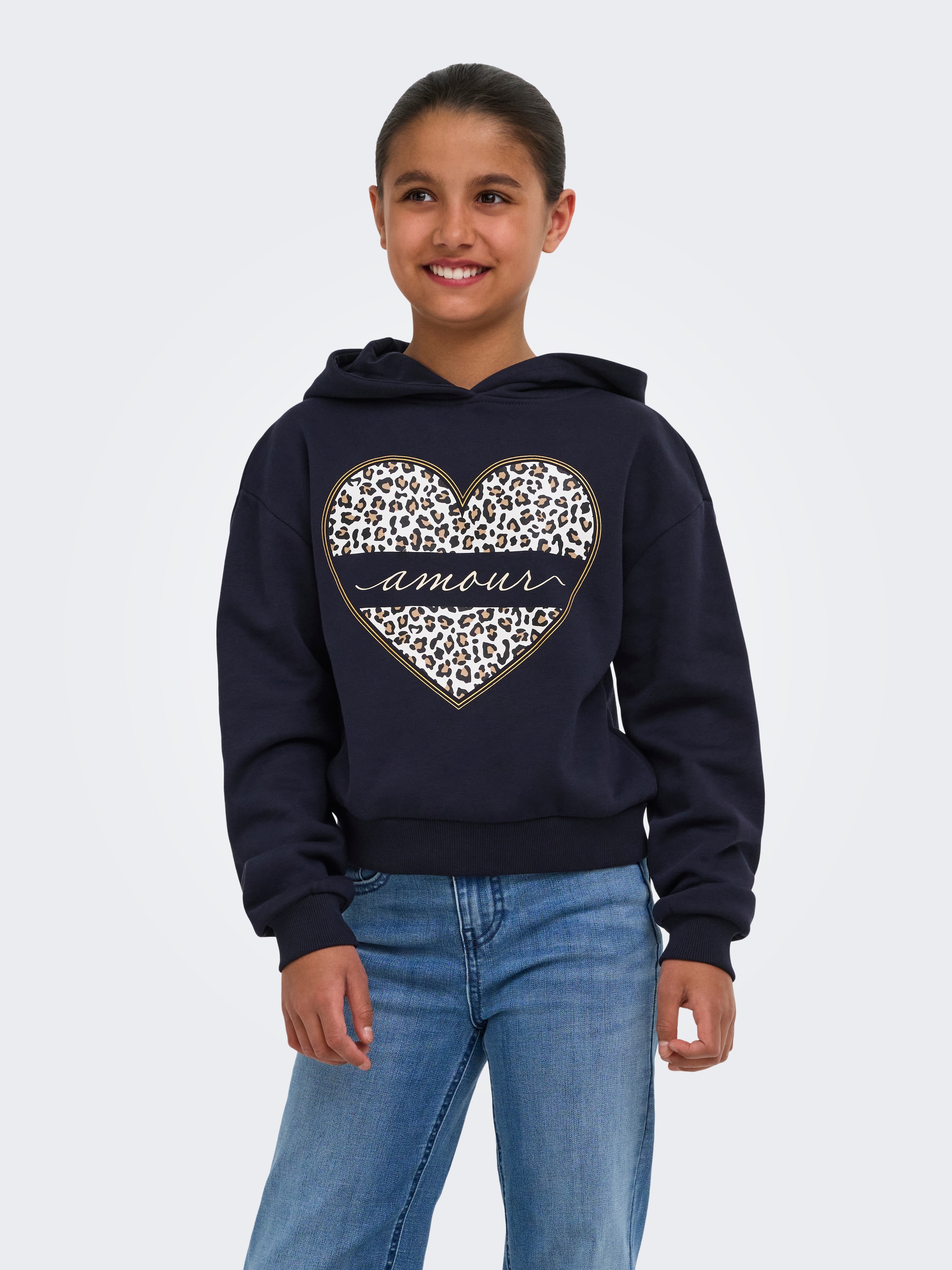 KIDS ONLY Kapuzensweatshirt "KOGCOOPER LIFE HEART LS HOODIE SWT NOOS"