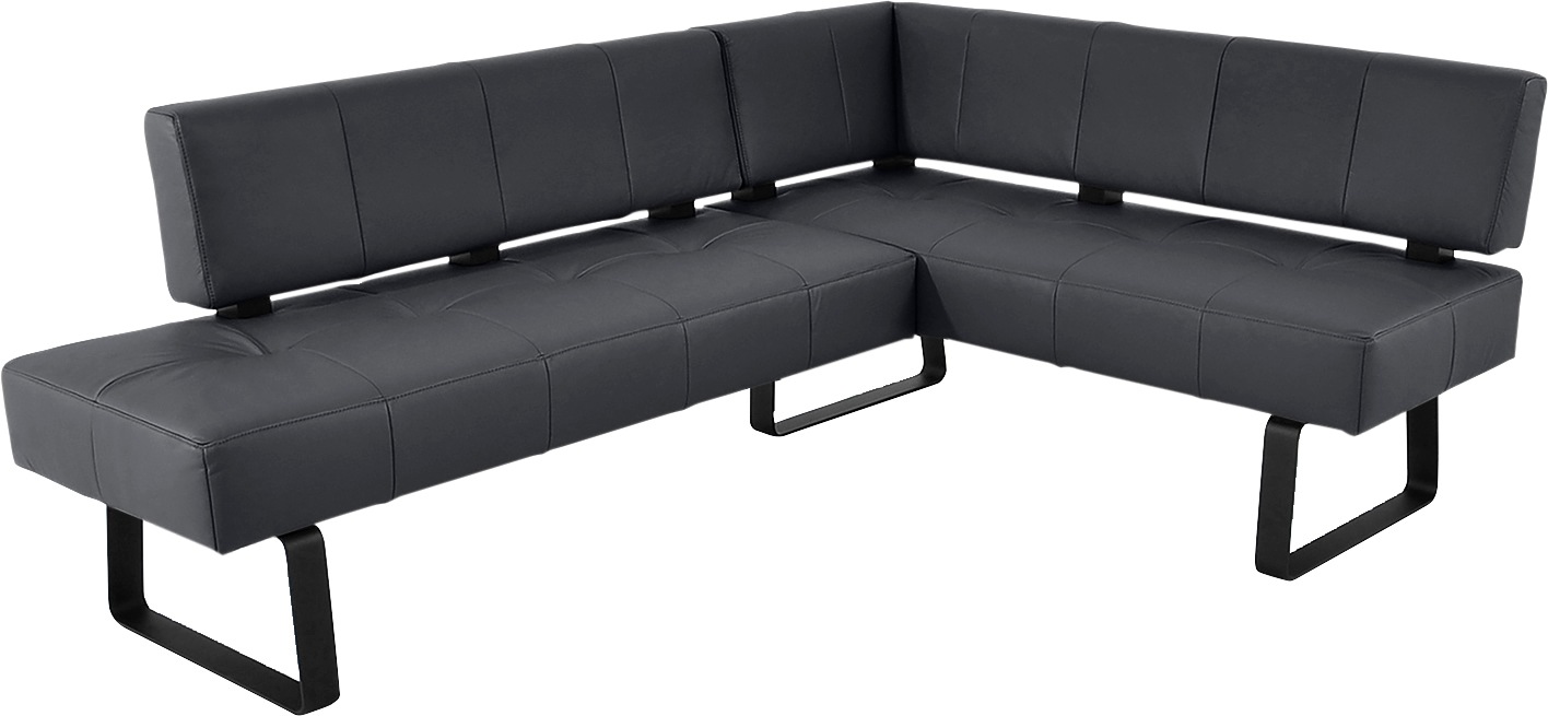 Eckbank K+W KOMFORT & WOHNEN "Spider II", schwarz (schwarz 81, schwarz), B:227cm H:88cm T:165cm, Sitzbänke, Eckbank, Sitzsteppung, bequem durch Sandwichbauweise, 2 Stellmaße 2