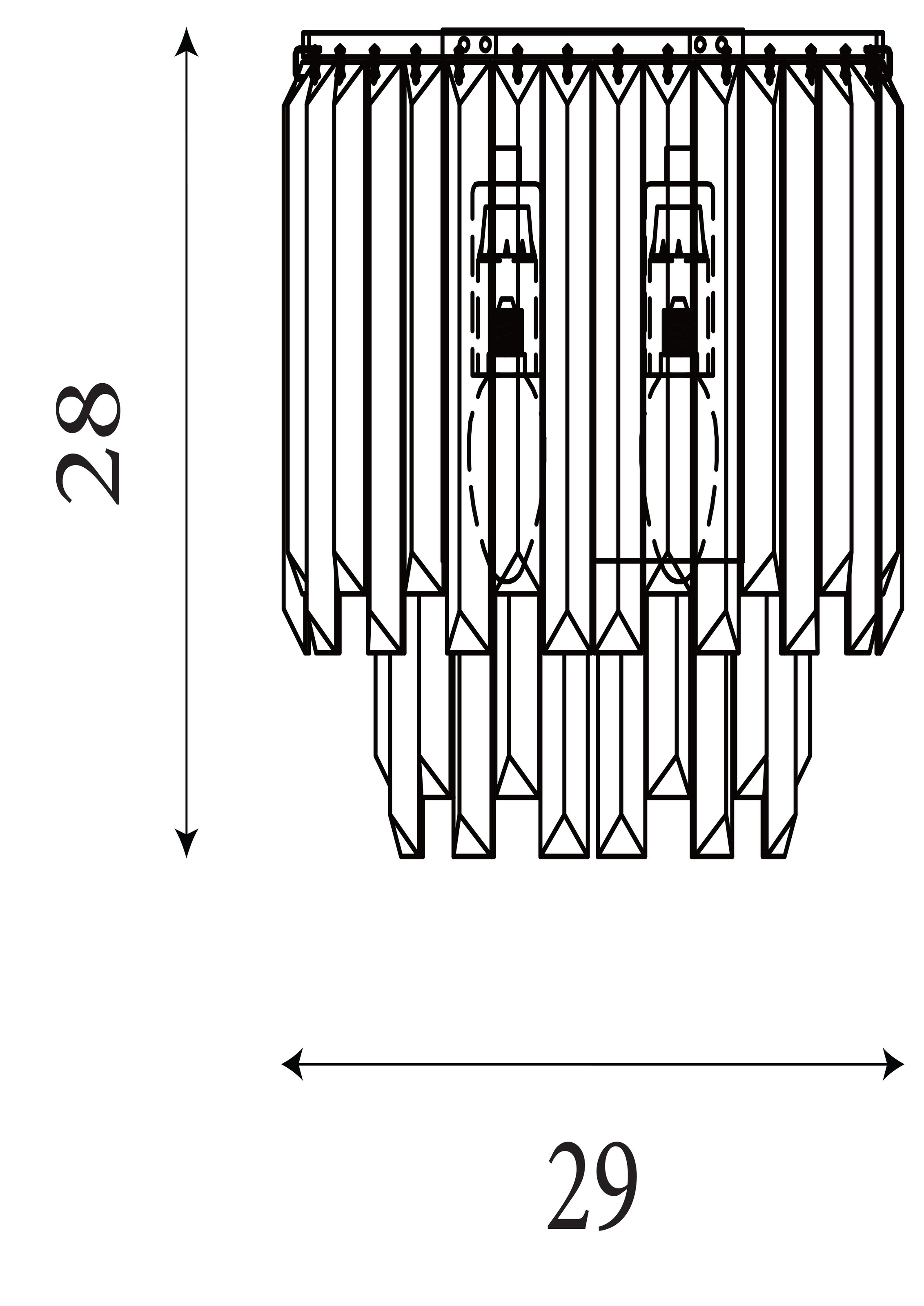 Searchlight LED Bilderleuchte »Clarissa 2Lt Wandlampe - Chrom- und Mischglas« E14 1 Stk.