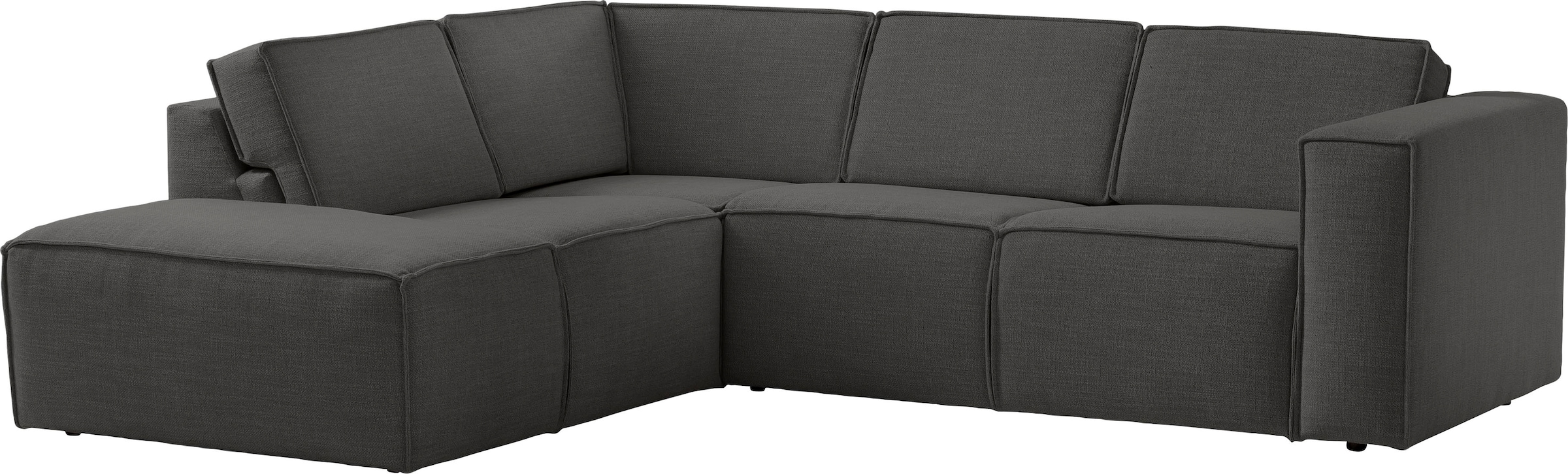 TRENDMANUFAKTUR Ecksofa »Dice, aktuelles Design, L-Form, mit komfortabler«, Sitztiefenverstellung und Kaltschaumpolsterung toller Sitzkomfort