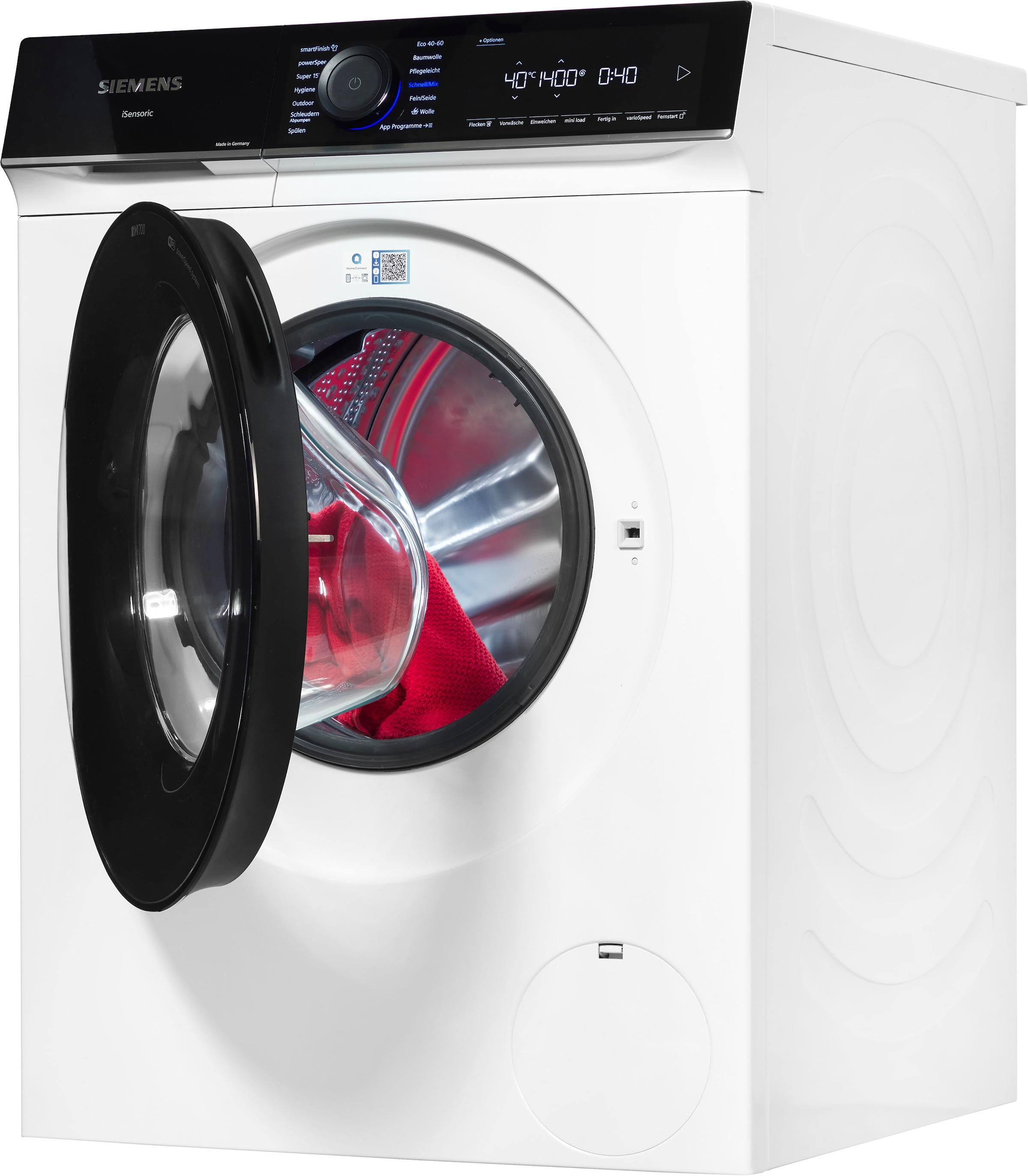 SIEMENS Waschmaschine »WG44B20Z0«, iQ700, WG44B20Z0, 9 kg, 1400 U/min, smartFinish – glättet dank Dampf sämtliche Knitterfalten