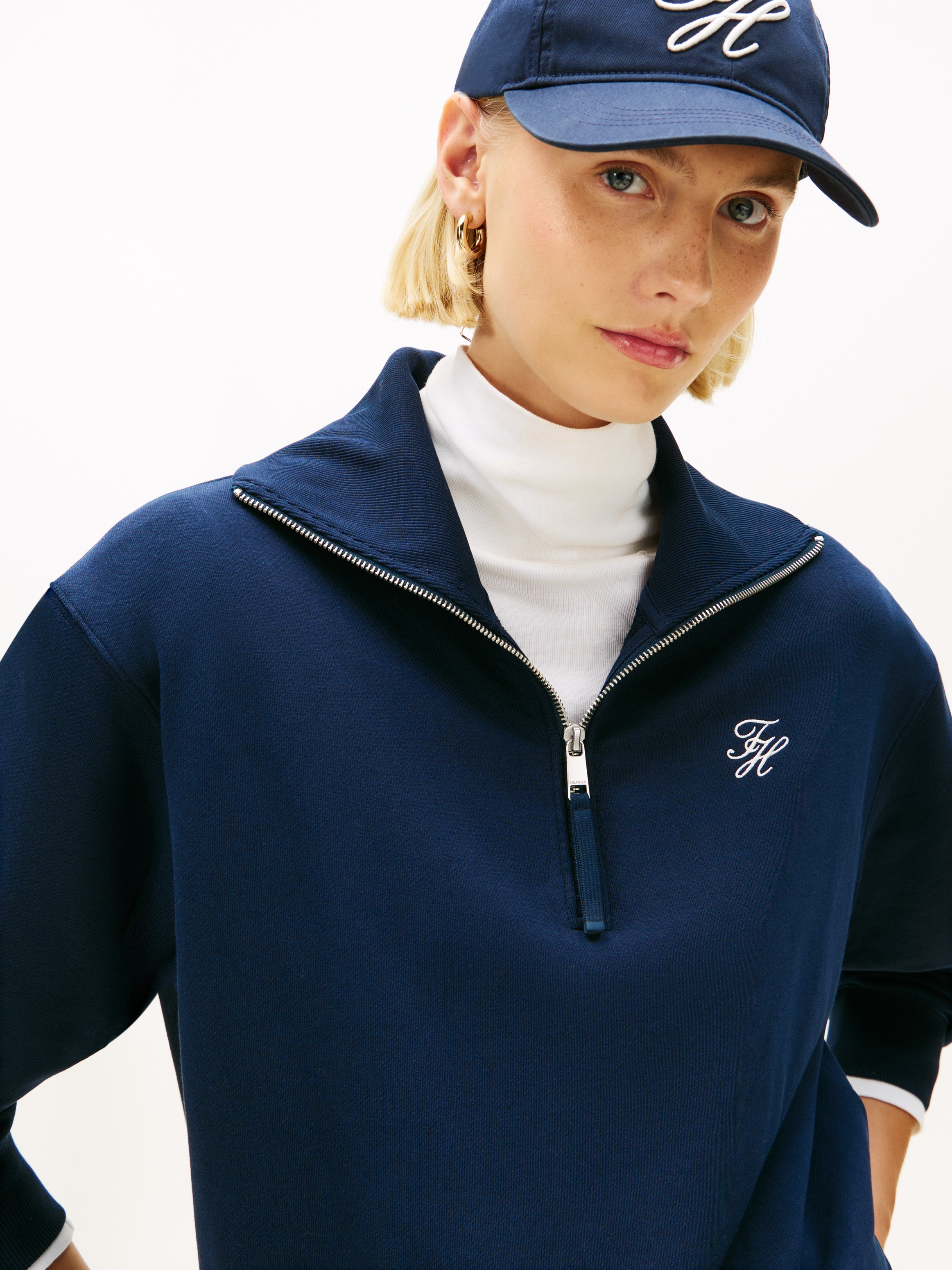 Tommy Hilfiger Sweatshirt "TH SCRIPT HALF ZIP TERRY SWTSHRT" günstig online kaufen