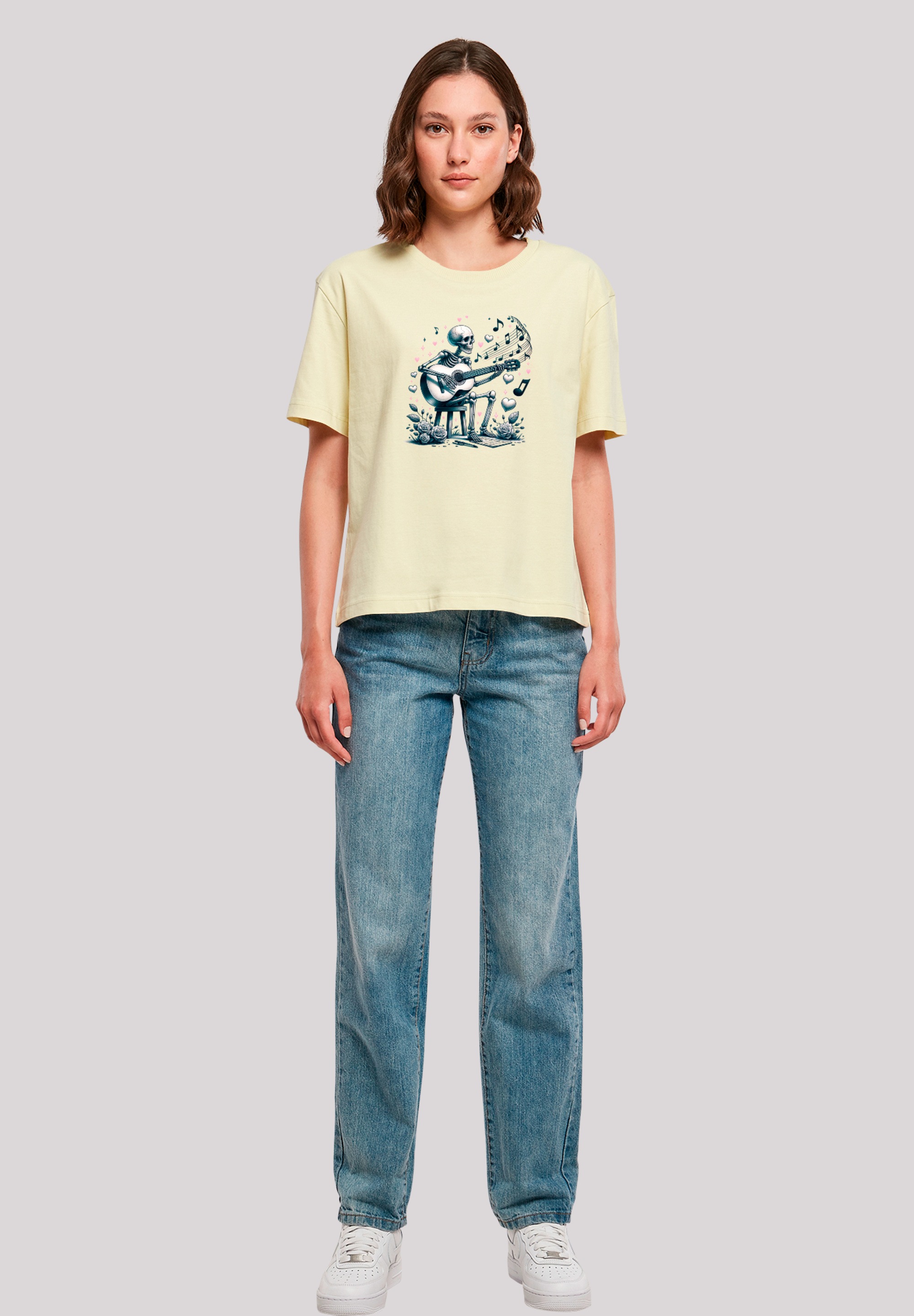 F4NT4STIC T-Shirt »Skelett spielt Gitarre, Musik, Liebe«, Premium Qualität