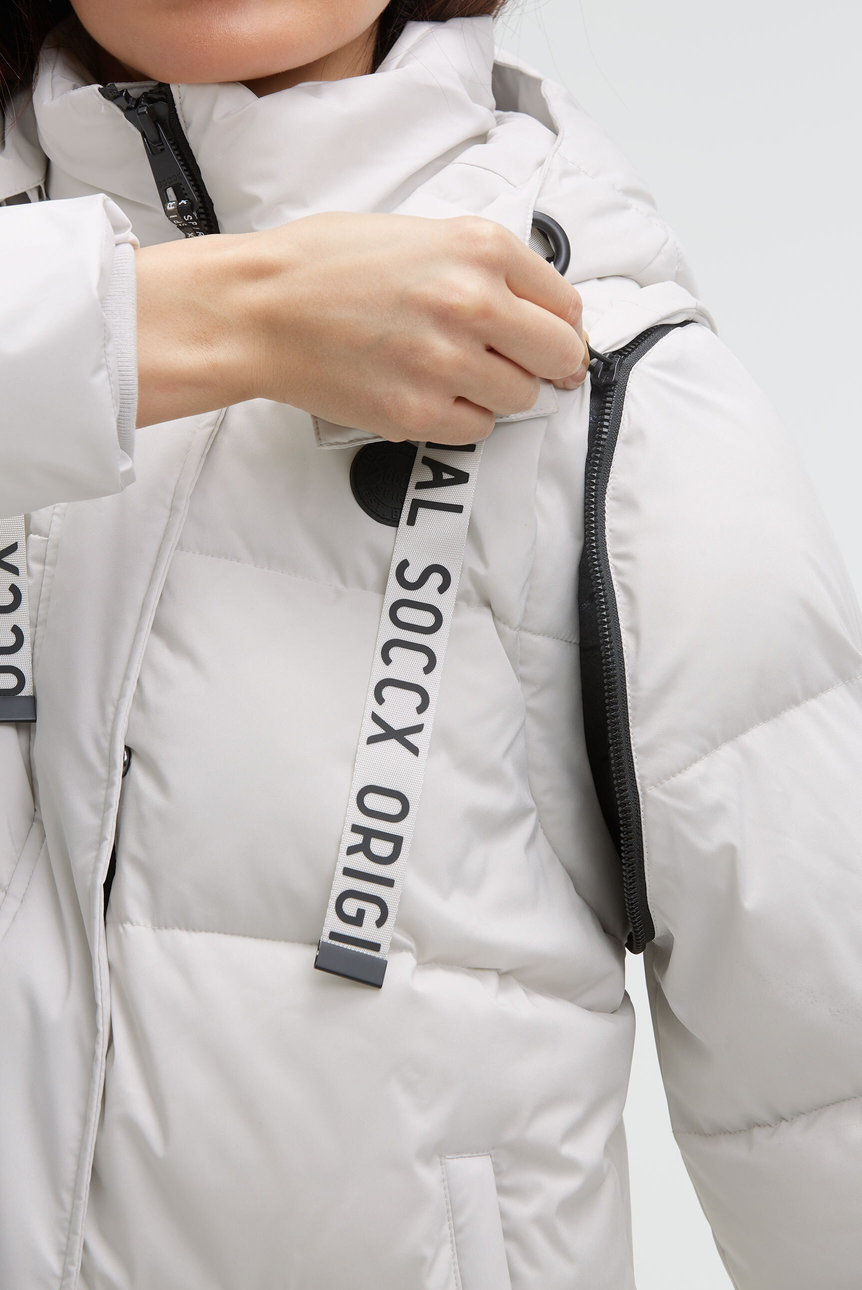 SOCCX Steppmantel mit Zwei-Wege-Reißverschluss