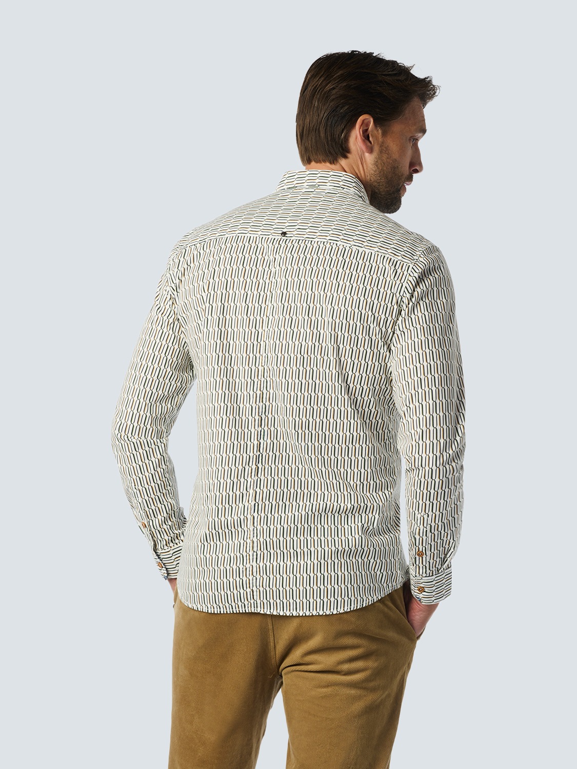 NO EXCESS Langarmhemd »No Excess Stilvolles Winterhemd mit dynamischem Allover-Muster«