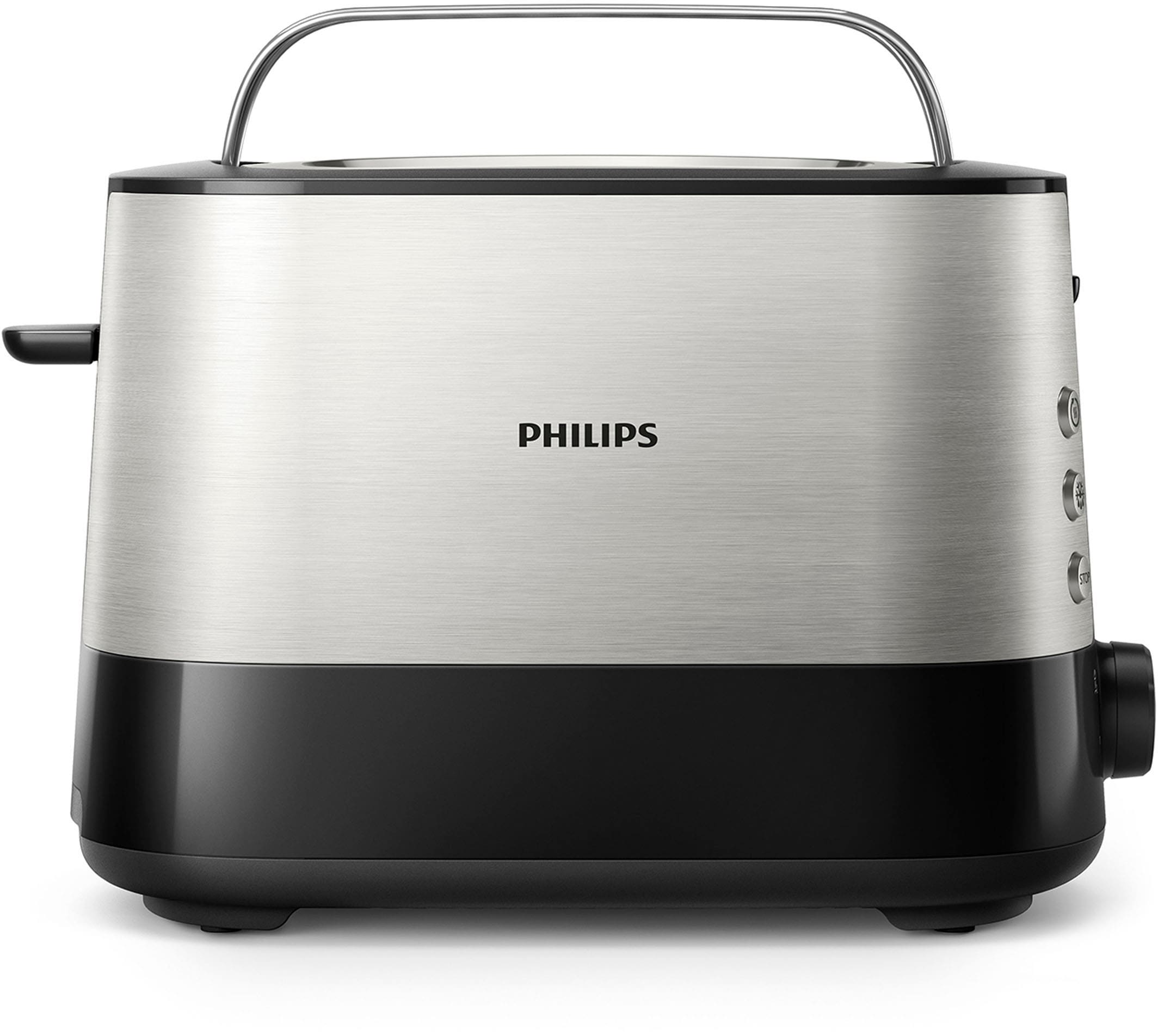 Philips Toaster »HD2637/90 Viva Collection«, 2 kurze Schlitze, für 2 Scheiben, 950 W, Brötchenaufsatz, Krümelschublade, 7 Bränungsstufen, 3 Funktionen