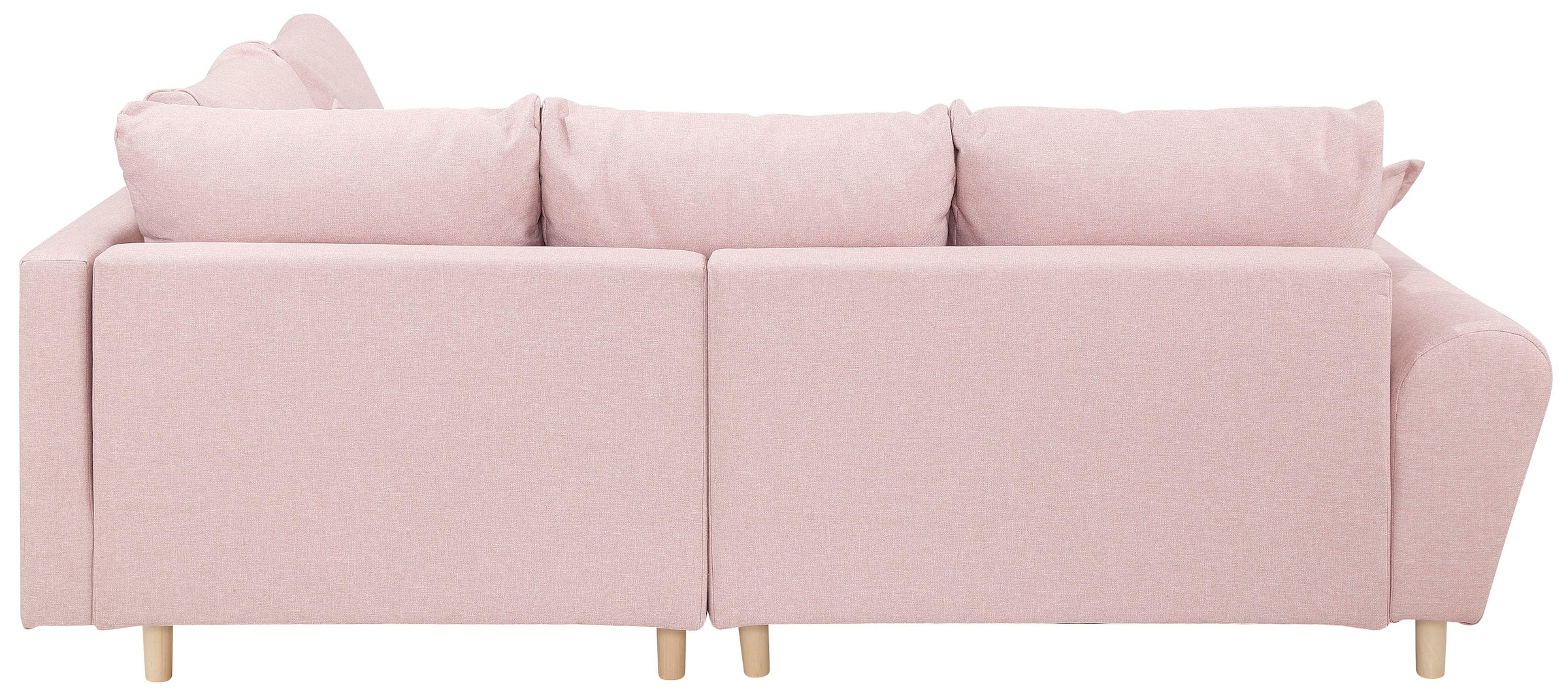 Home affaire Ecksofa »Rice L-Form inkl. Hocker«, (Set, mit Hocker), mit Bonnellfederkern, Hocker & Kissen, Ottomane beidseitig montierbar