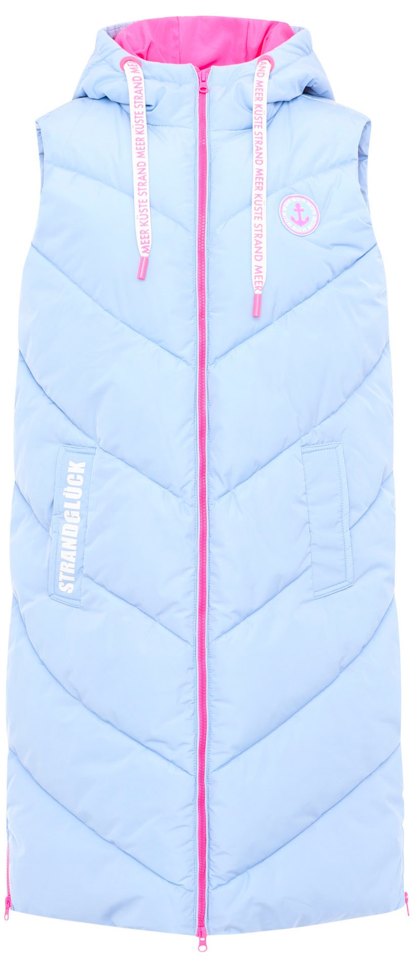 Zwillingsherz Steppweste ""Strandglück"", Doppel-Zipper, Kontrastdetails, E günstig online kaufen