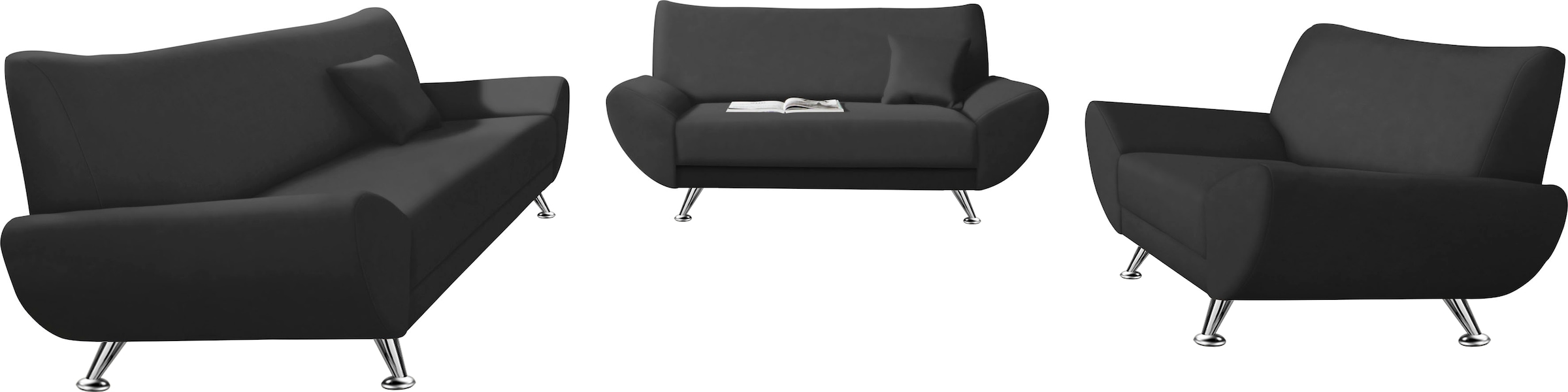 Home affaire Polstergarnitur »Saltare elegant & komfortabel, , 3-2-1, bequem, Designfuß, bodenfrei« 3 Stk. tlg. elegante Garnitur mit angenehmen Sitzkomfort und aktuellen Bezügen