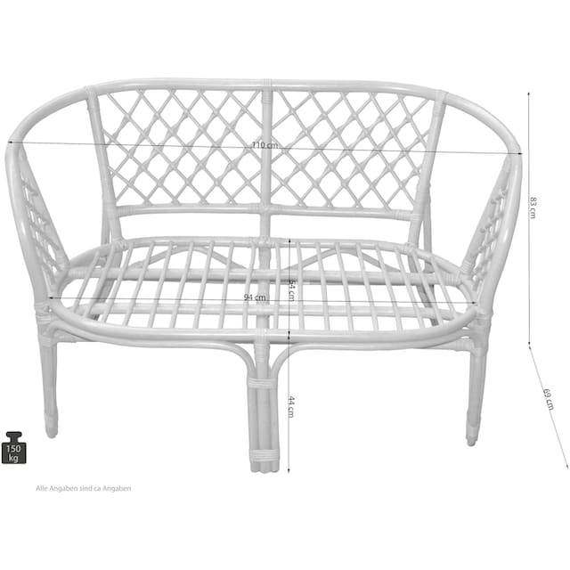 Home affaire Sitzbank, aus handgeflochtenem Rattan, mit Kissen | BAUR