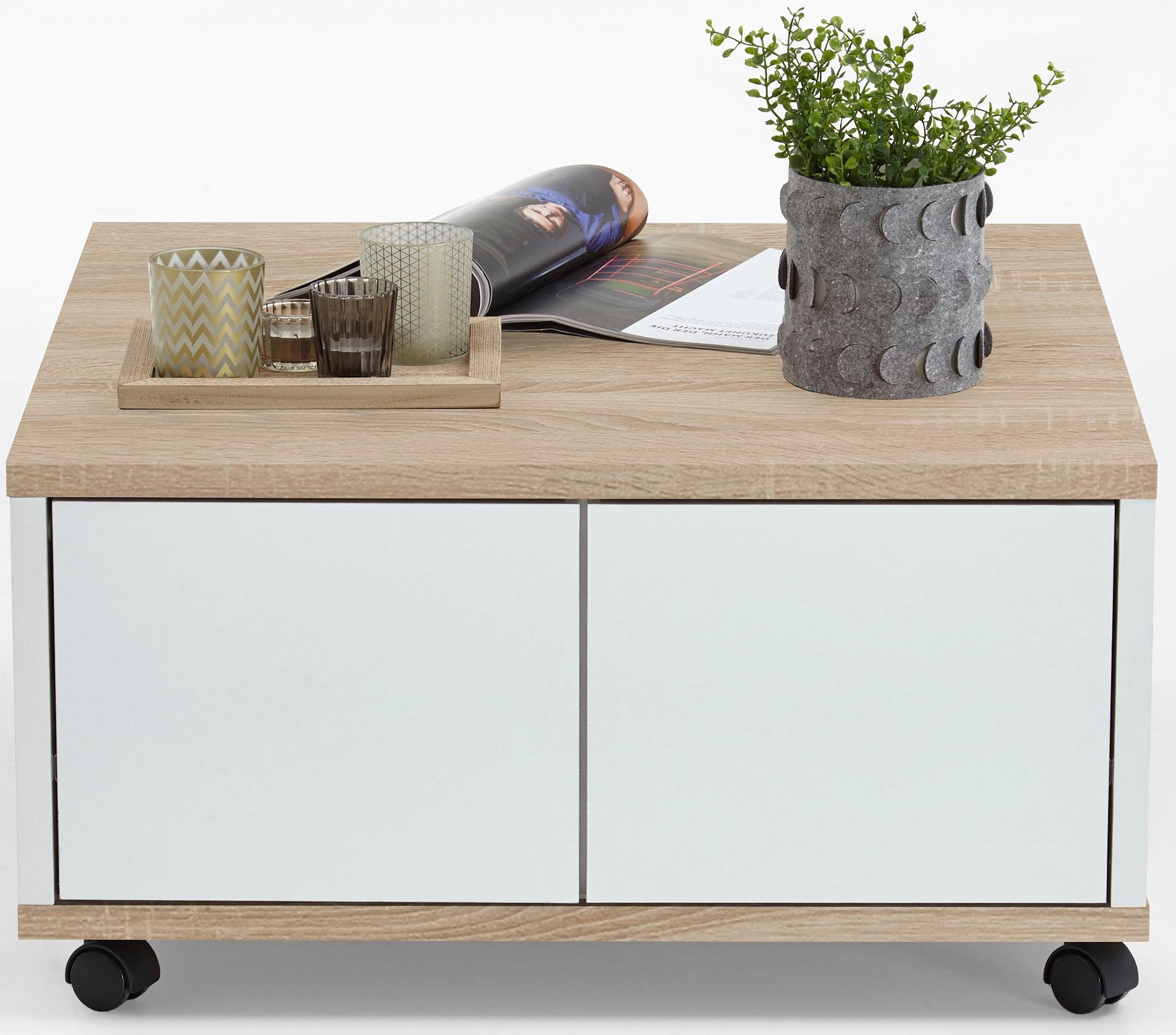 FMD Couchtisch "Twin" Schubladen als Push-to-open, viel Staur., mit Rollen, günstig online kaufen