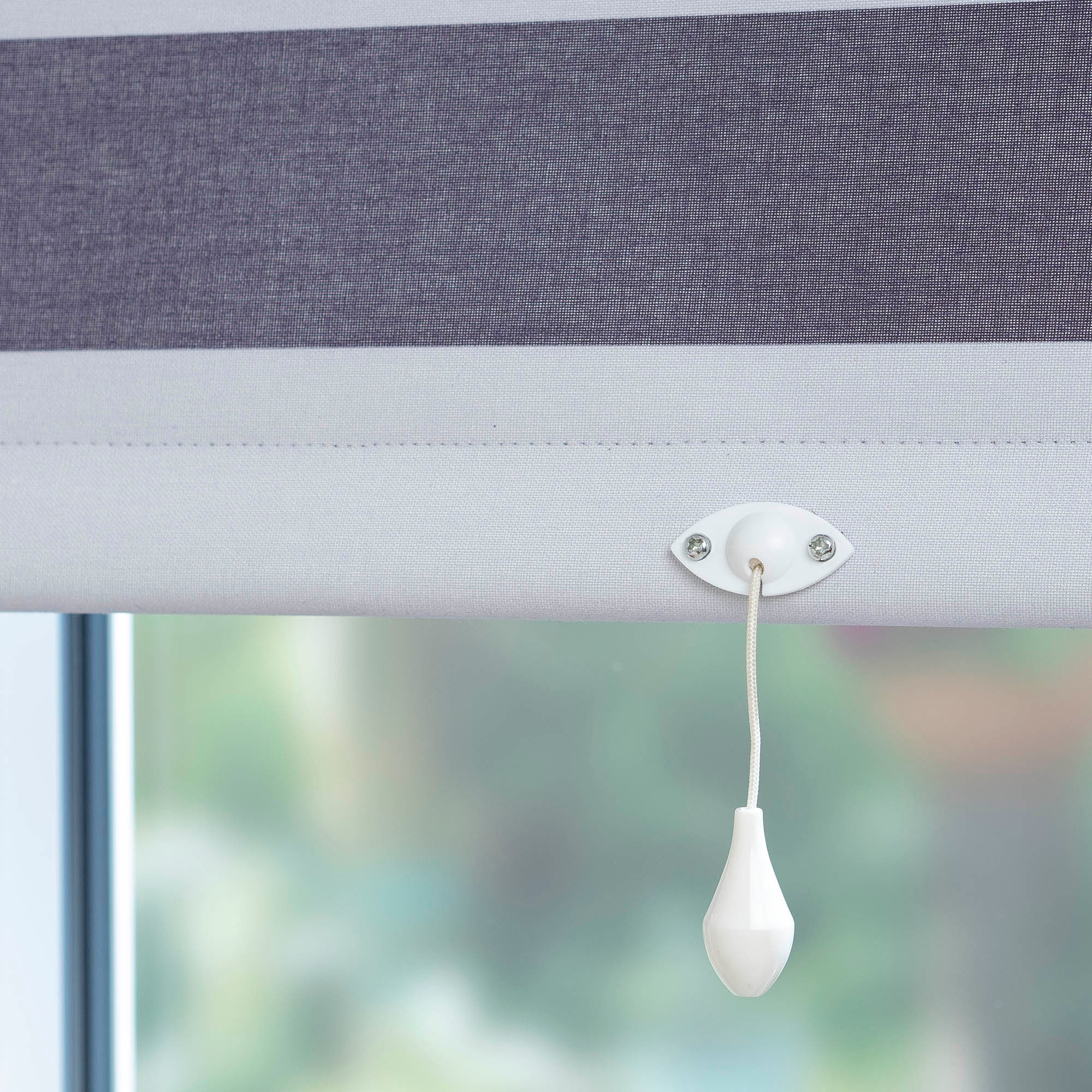 Thumbnail - Liedeco Springrollo "Streifen" Lichtschutz Perlreflex-beschichtet ohne Bohren freihängend Dekorrollo Hergestellt in Deut...