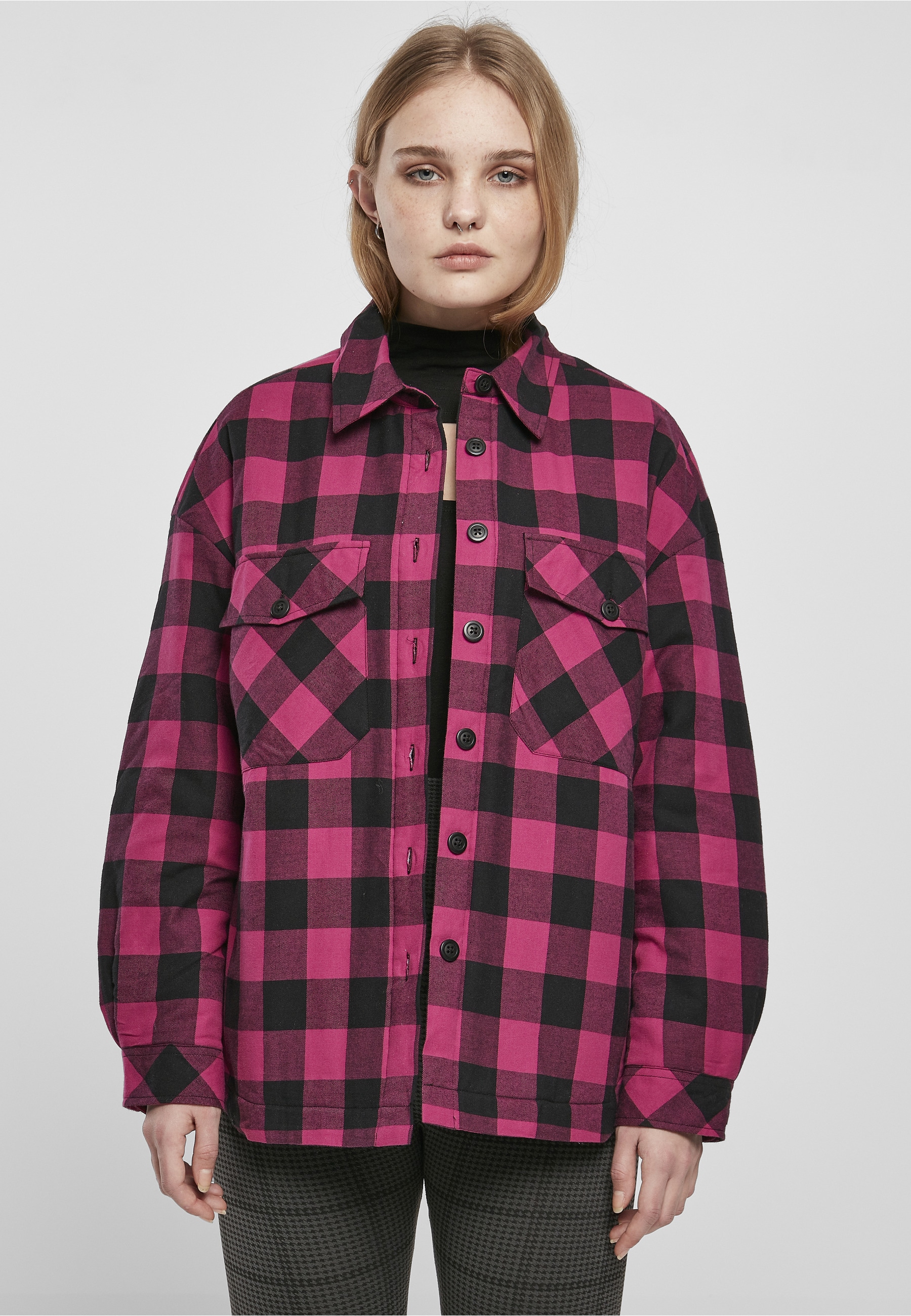 URBAN CLASSICS Langmantel »Urban Classics Damen Ladies Flanell Padded Overshirt«