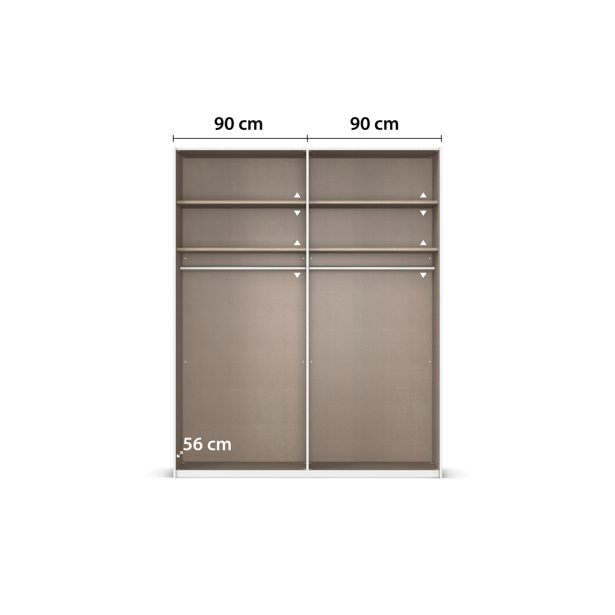 rauch Schwebetürenschrank »Kleiderschrank Schrank Garderobe Schlafzimmerschrank EVELYN«, in elegantem Stil mit Spiegel 5 Breiten viel Stauraum MADE IN GERMANY
