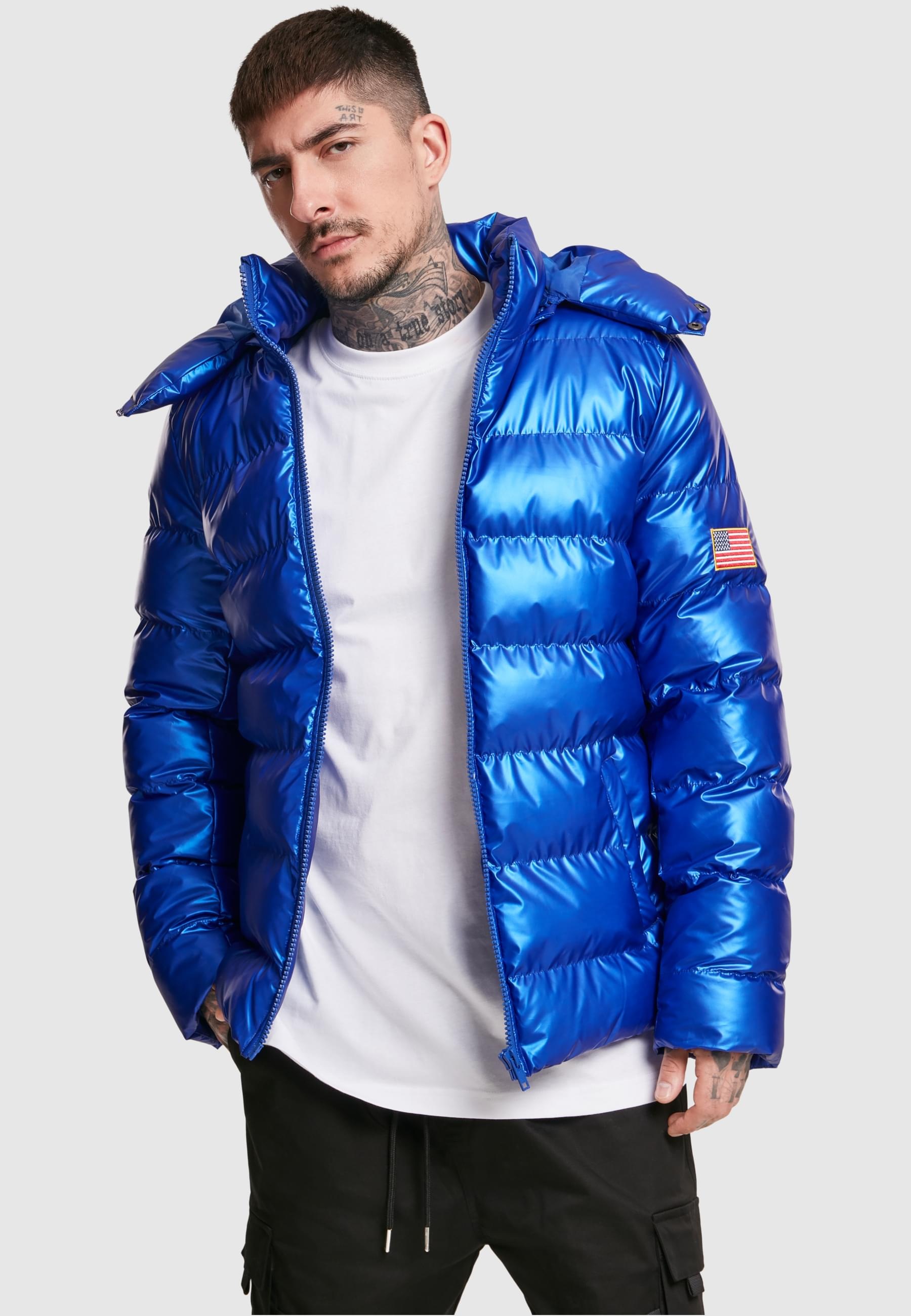 MisterTee Winterjacke »MisterTee Herren NASA Insignia Metallic Puffer Jacket«, (1 St.), ohne Kapuze