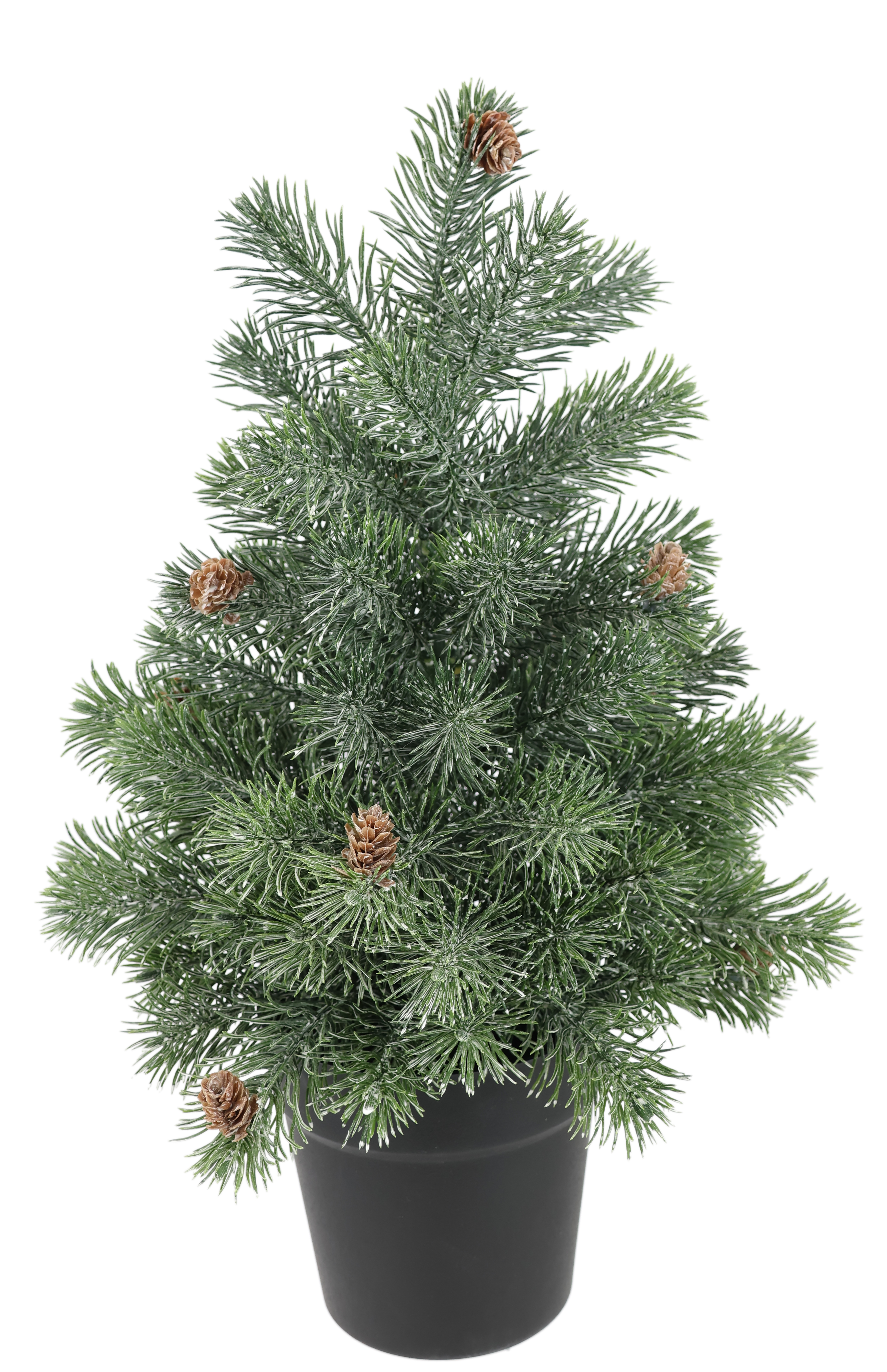 I.GE.A. Künstlicher Weihnachtsbaum "Tannenbaum" mit Zapfen im Topf Weihnachtsdeko Kunstbaum Kunsttanne klein Dekobaum