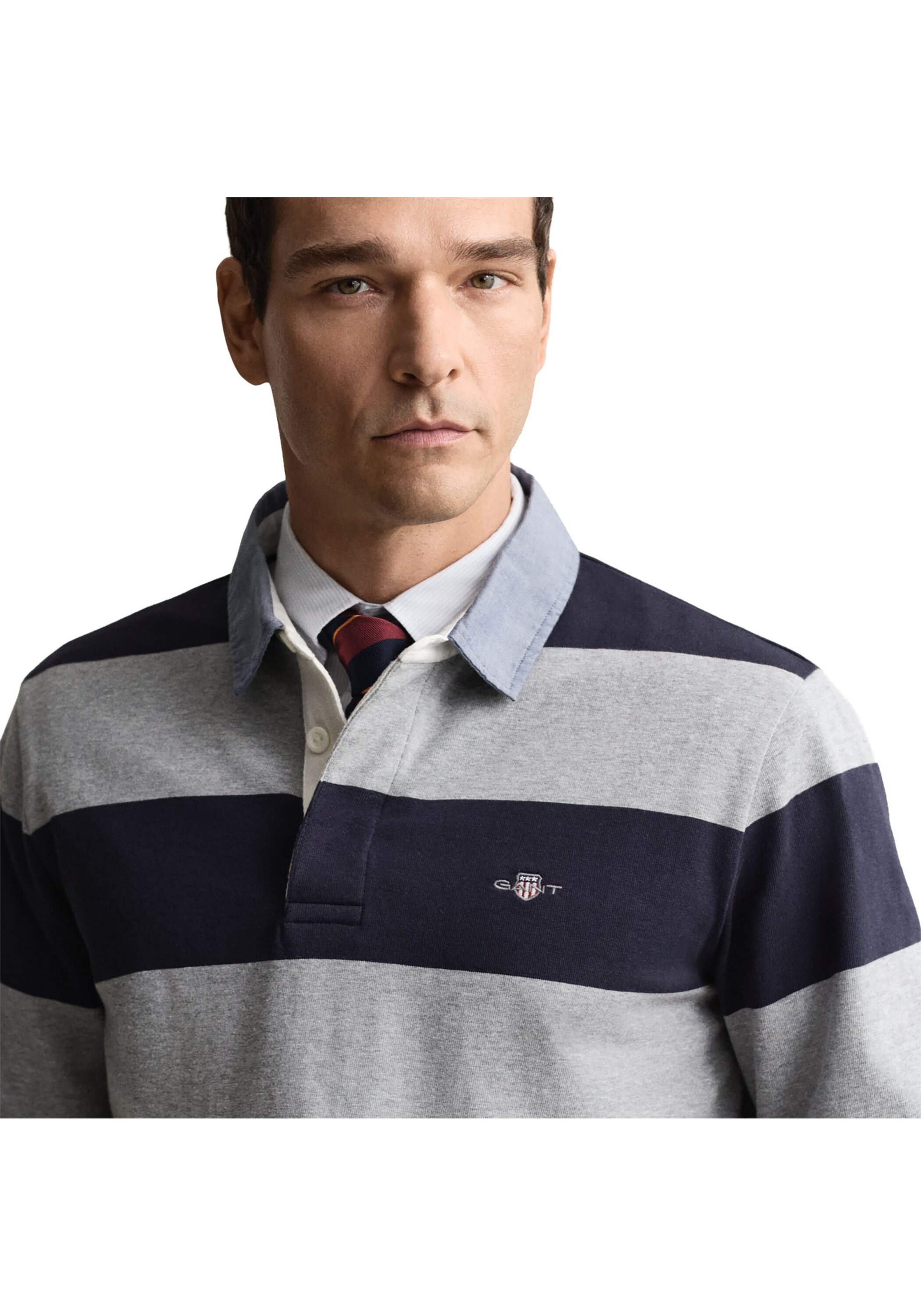 Gant Poloshirt »Poloshirt REGULAR CHAMBRAY STRIPE HEAVY RUGGER 1er Pack« 1 Stk.