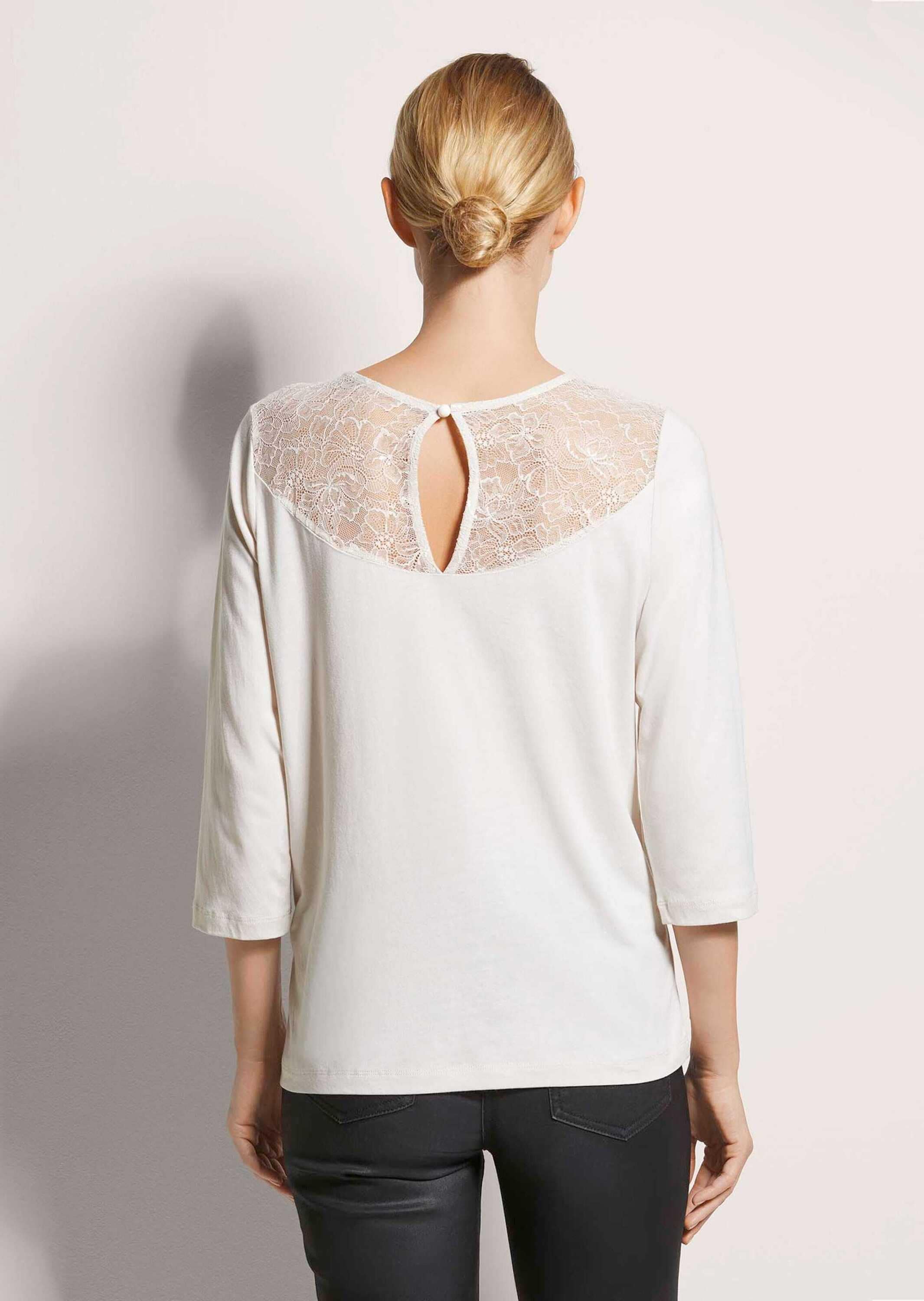 MADELEINE Kurzarmshirt »Shirt mit Spitze Rundhals-Shirt mit Spitze«