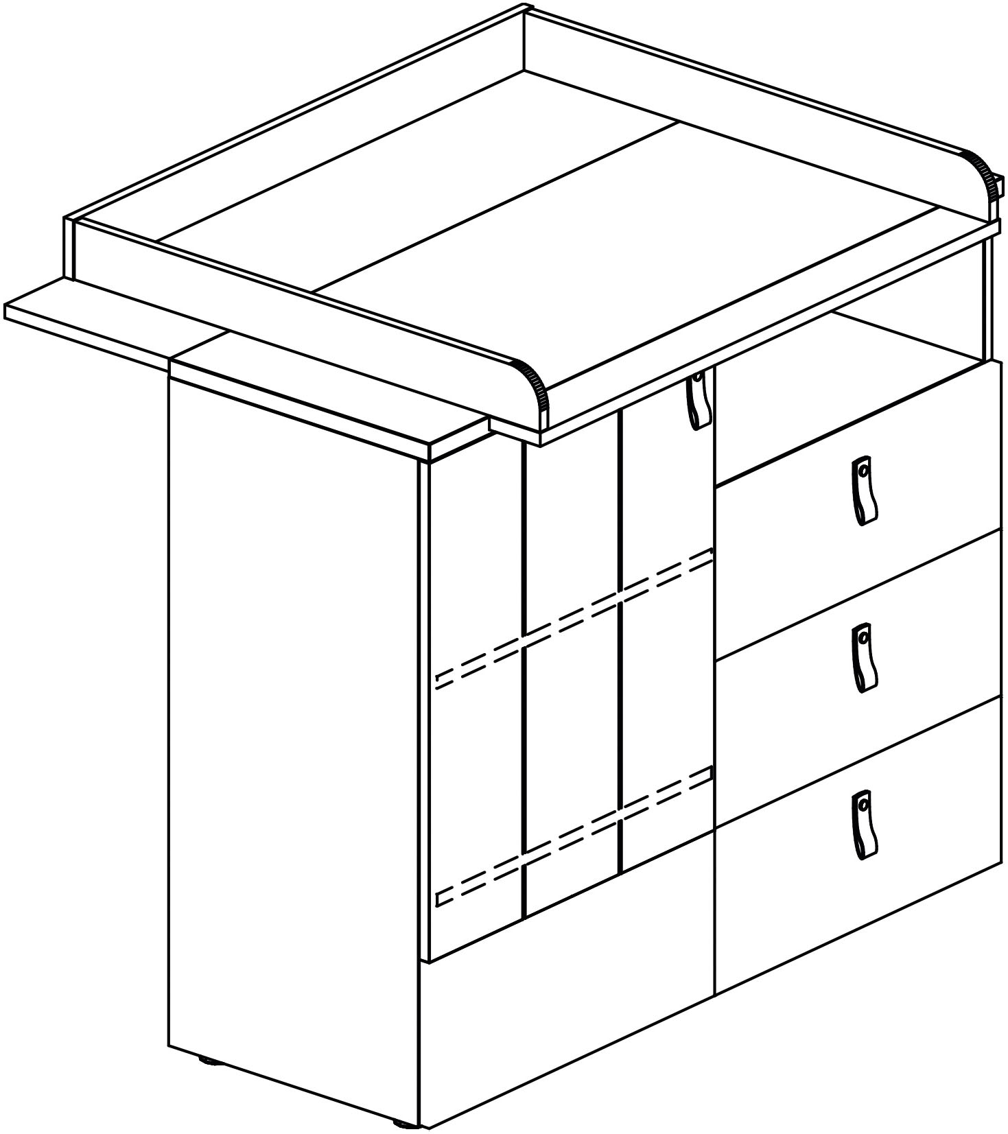 arthur berndt Babyzimmer-Komplettset »Babyzimmer-Set »Roofy« 3-teilig mit 1-türigem Kleiderschrank«, (Set, 3 tlg., Babymöbel-Set »Roofy« Kleiderschrank,Kinderbett+Wickelkommode)