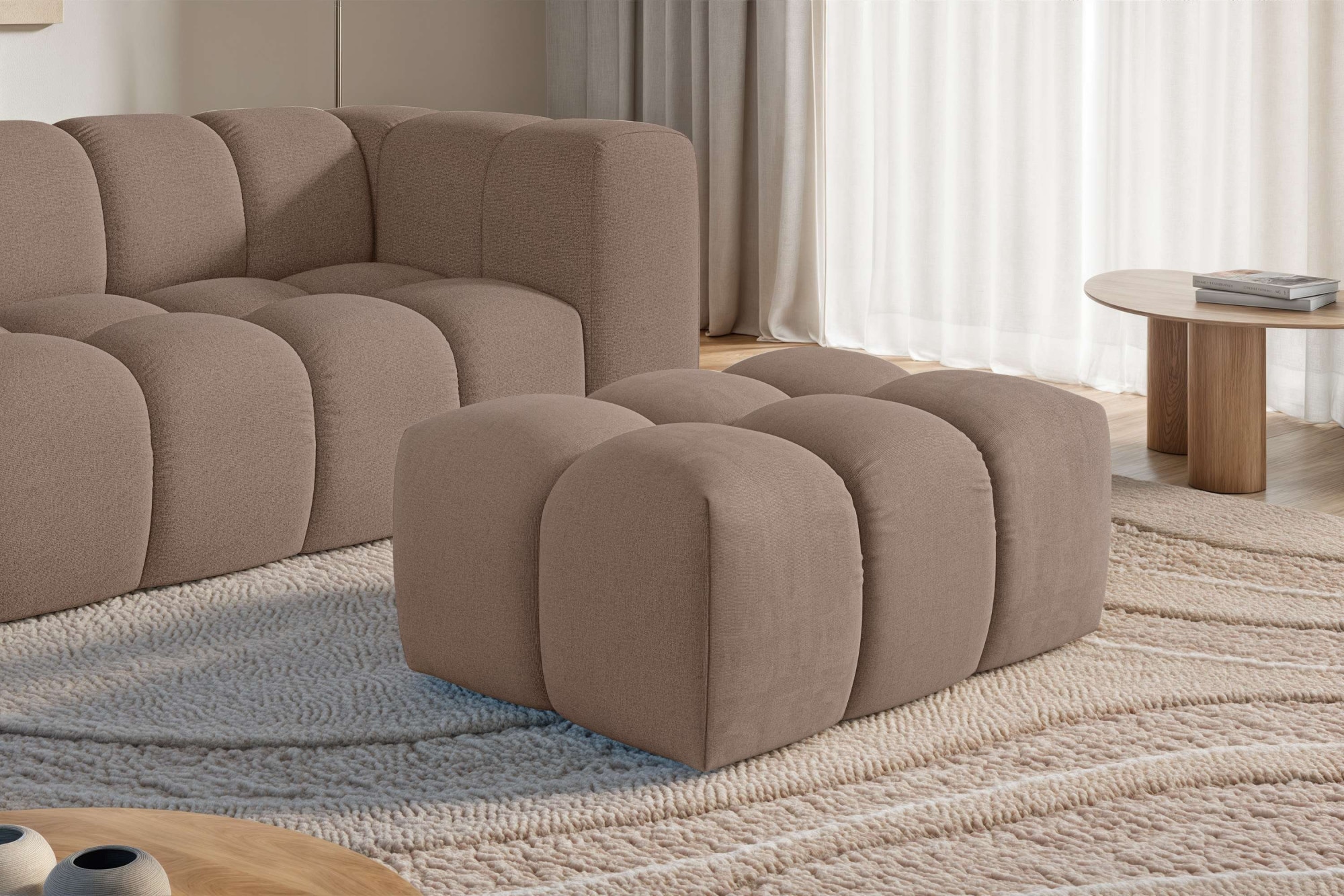 homsy by Ana Johnson Polsterhocker "BOUBELLE Sitzhocker mit Steppung, Bubble-Optik, Maße B/T/H: 97/67/42cm" erstklassige Verarbeitung, hoher Sitzkomfort und modernes Design