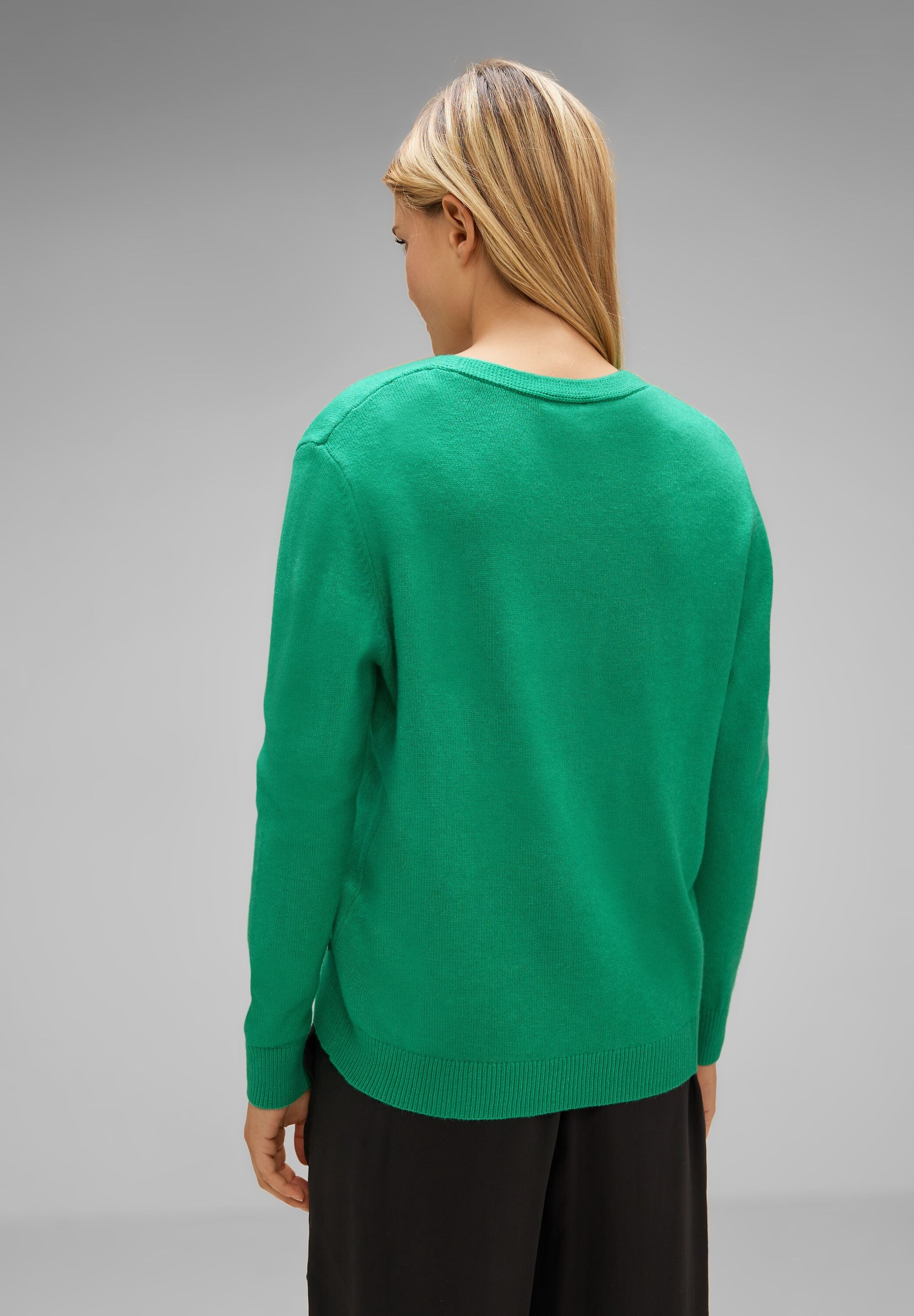 STREET ONE V-Ausschnitt-Pullover, in Melange Optik