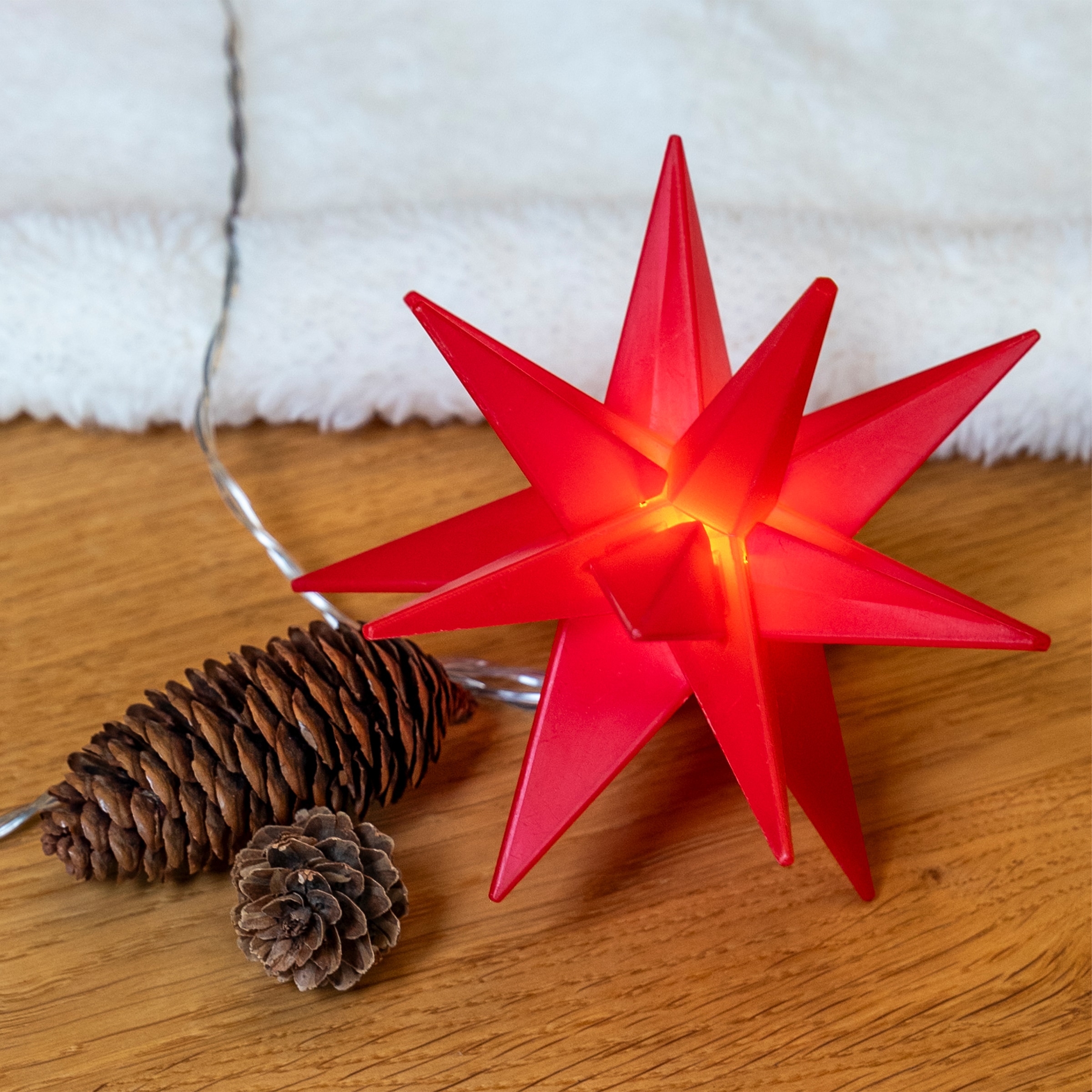 OTTO home LED-Lichterkette »Earrin« 10 Stk.-flammig 3D 10er Sternenlichterkette, Sterne, Lichterkette, 4,5 m beleuchtet