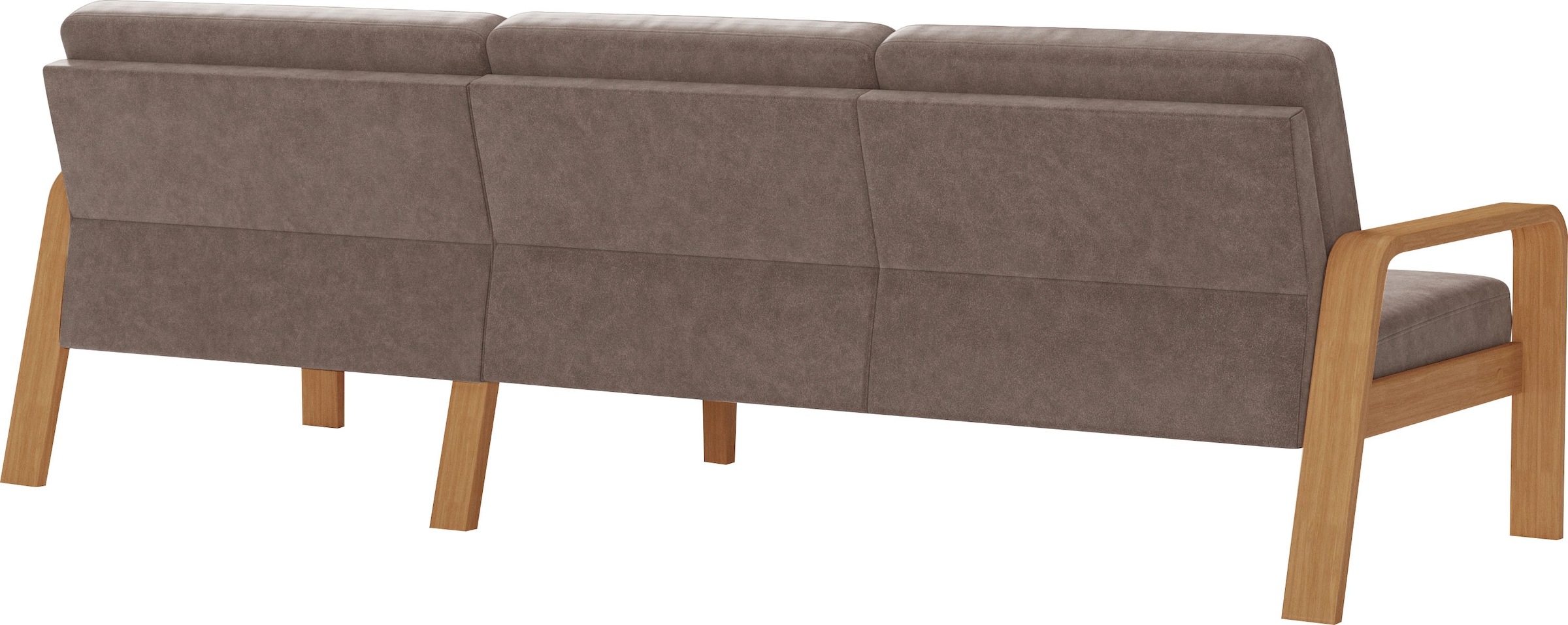 sit&more Ecksofa »Kolding L-Form«, Armlehnen aus eichefarbigem Buchenholz, verschiedene Bezüge und Farben
