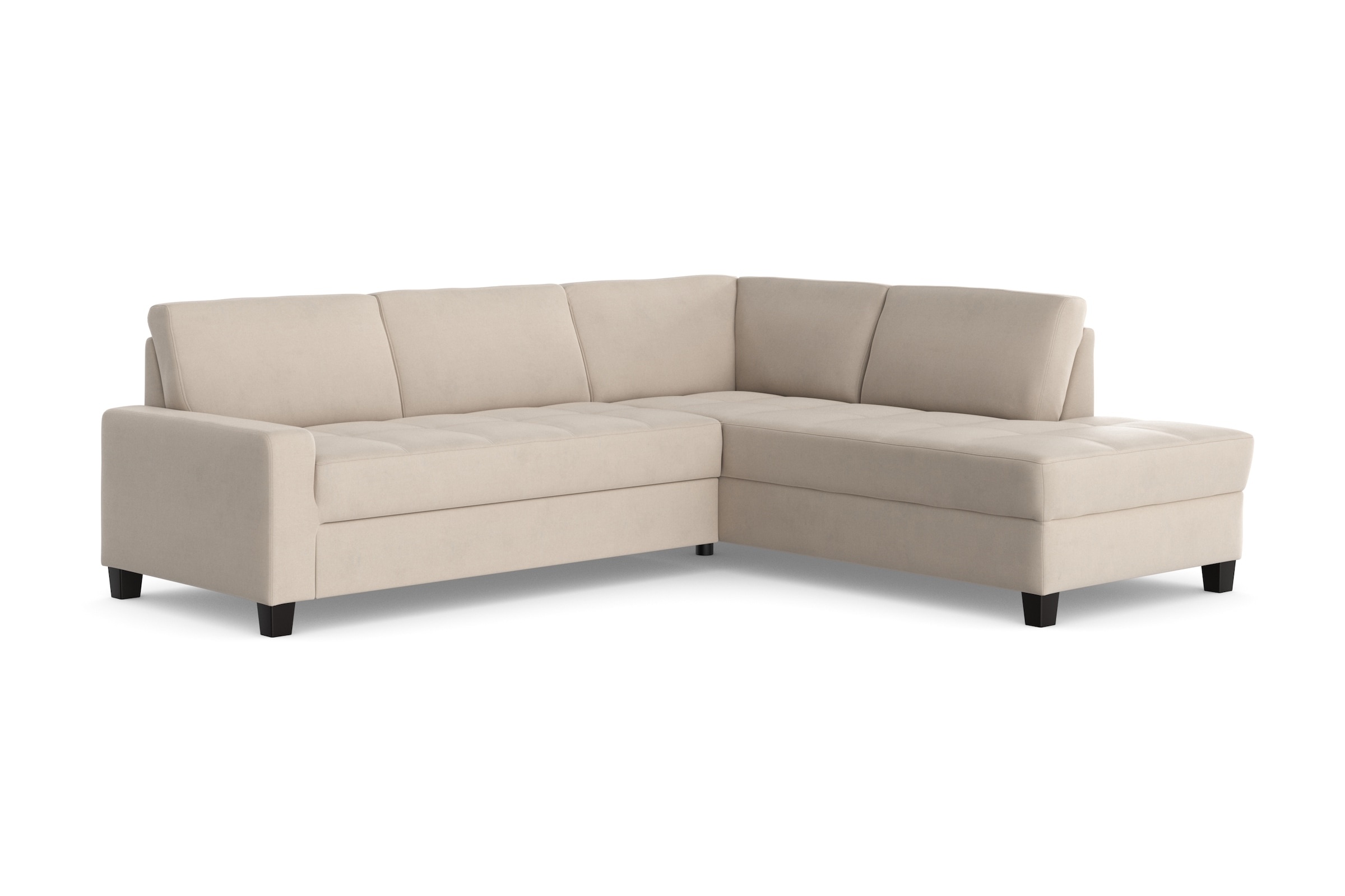 DOMO collection Ecksofa »Florentina zeitlos und elegant, Sitznähte als Designelement, L-Form«, wahlweise mit Bettfunktion, mit Kontrastnaht, Komfortsitzhöhe 47cm