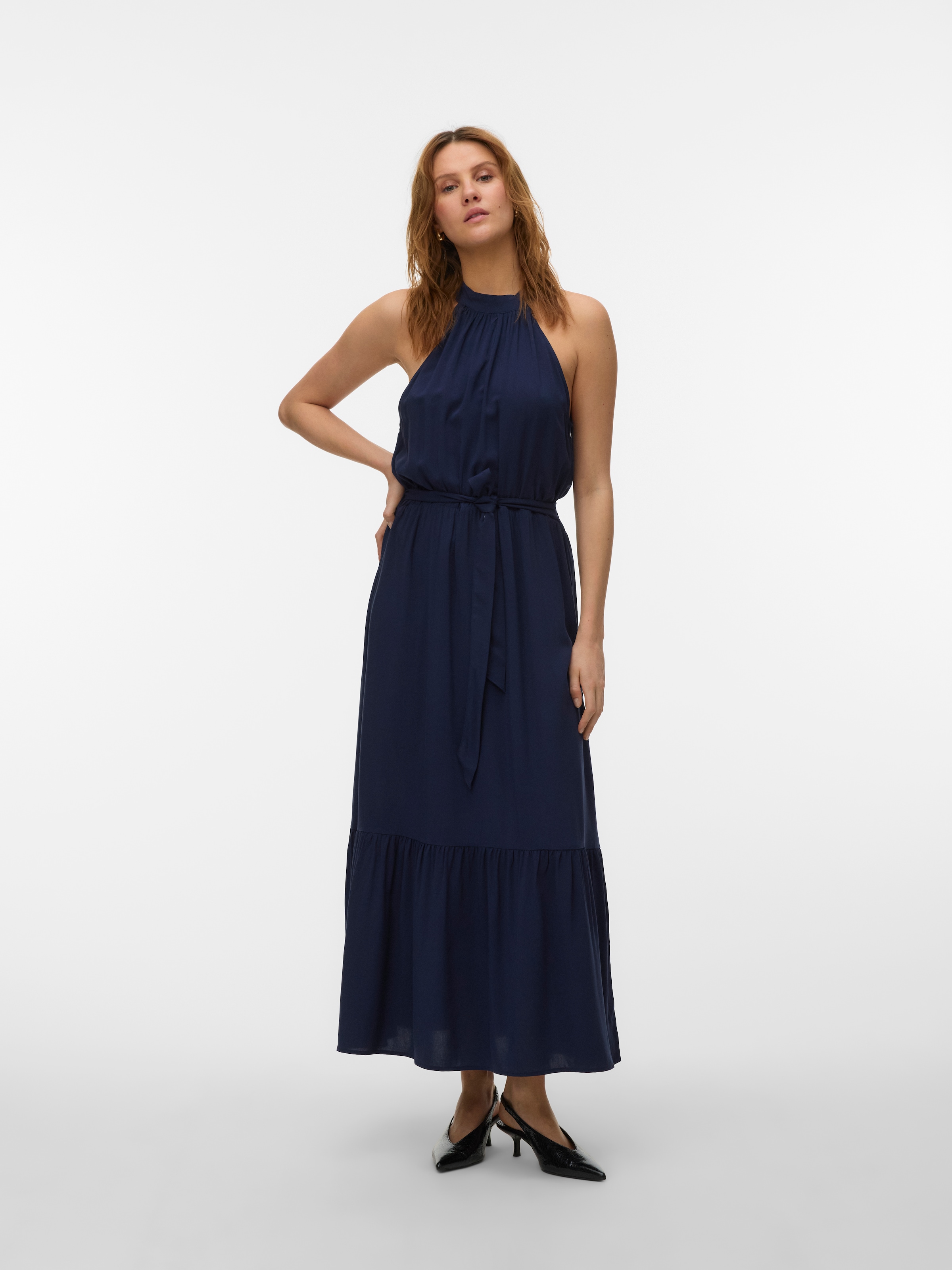 Vero Moda Maxikleid »VMEASY JOY S/L LONG HALTERNECK DRESS WVN« Viskose