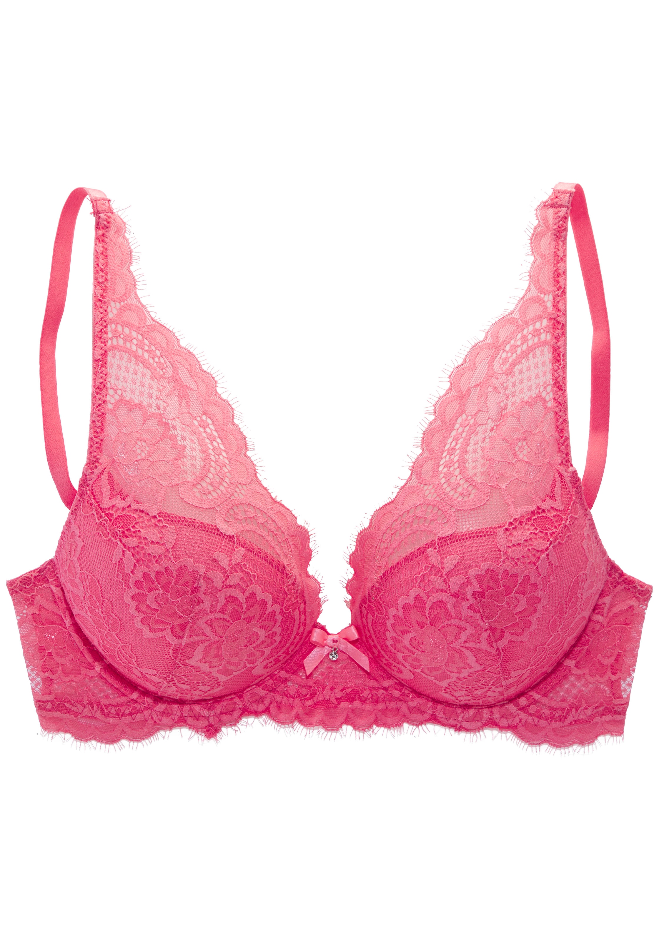 LASCANA Schalen-BH »Valentina«, mit floraler Spitze im High-Apex Look, Dessous