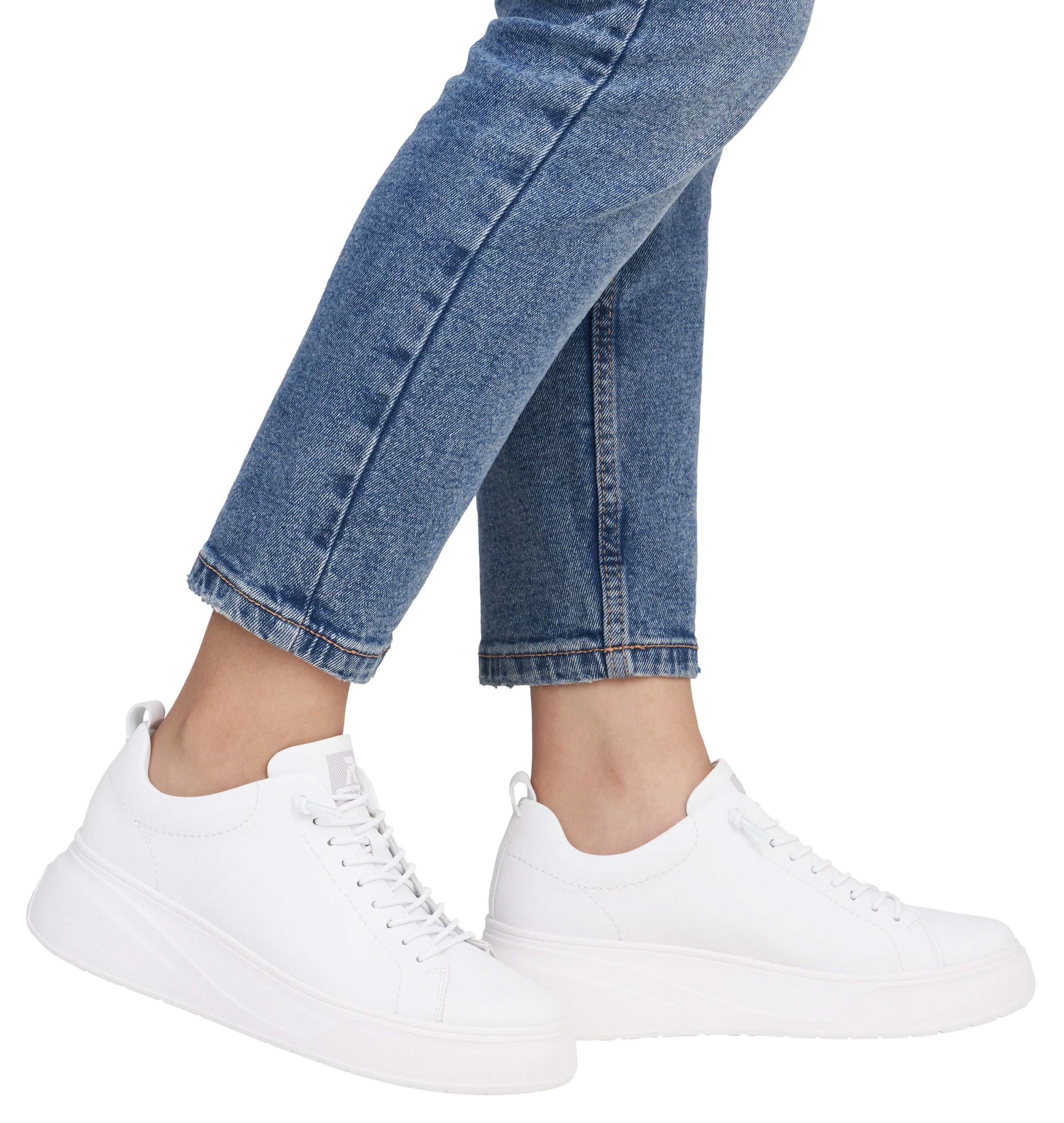 RIEKER Sport Plateausneaker, Freizeitschuh, Halbschuh, Schnürschuh mit Schaftrandpolsterung