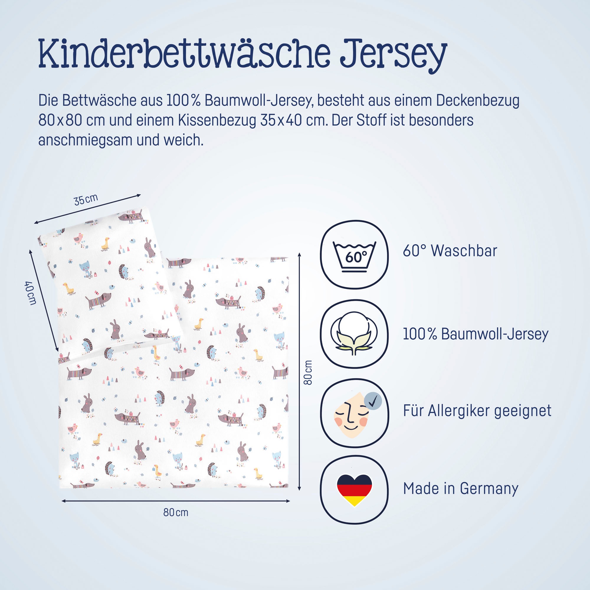 Julius Zöllner Kinderbettwäsche "Crazy Animals" 2 Stk. tlg. mit unterschied günstig online kaufen