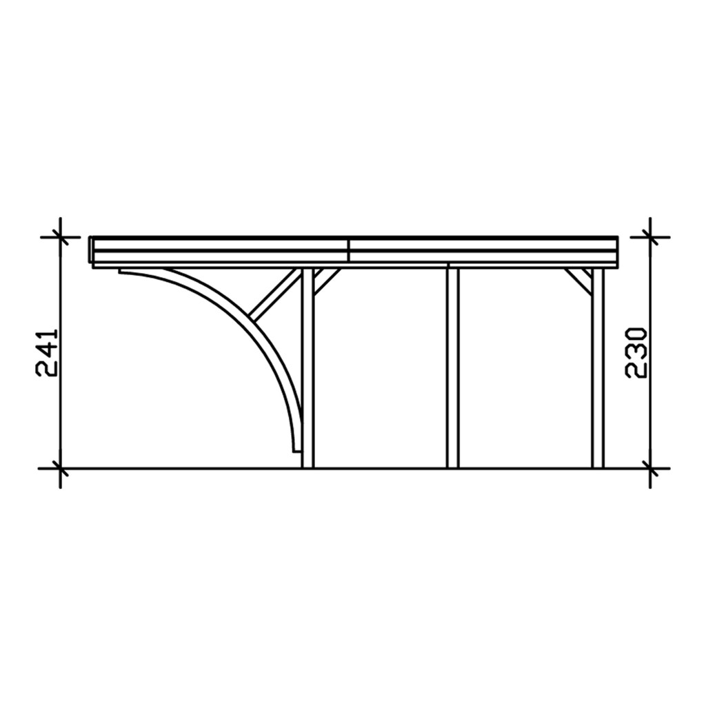 Skanholz Einzelcarport »Friesland Set 6«, Fichtenholz, 270 cm, dunkelgrau