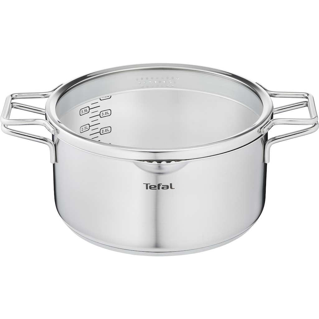 Tefal Topf-Set »Nordica«, Edelstahl, (6 tlg., 1x Kasserolle Ø 16 cm, 1x Kochtopf Ø 20 cm, 1x Kochtopf Ø 24 cm)