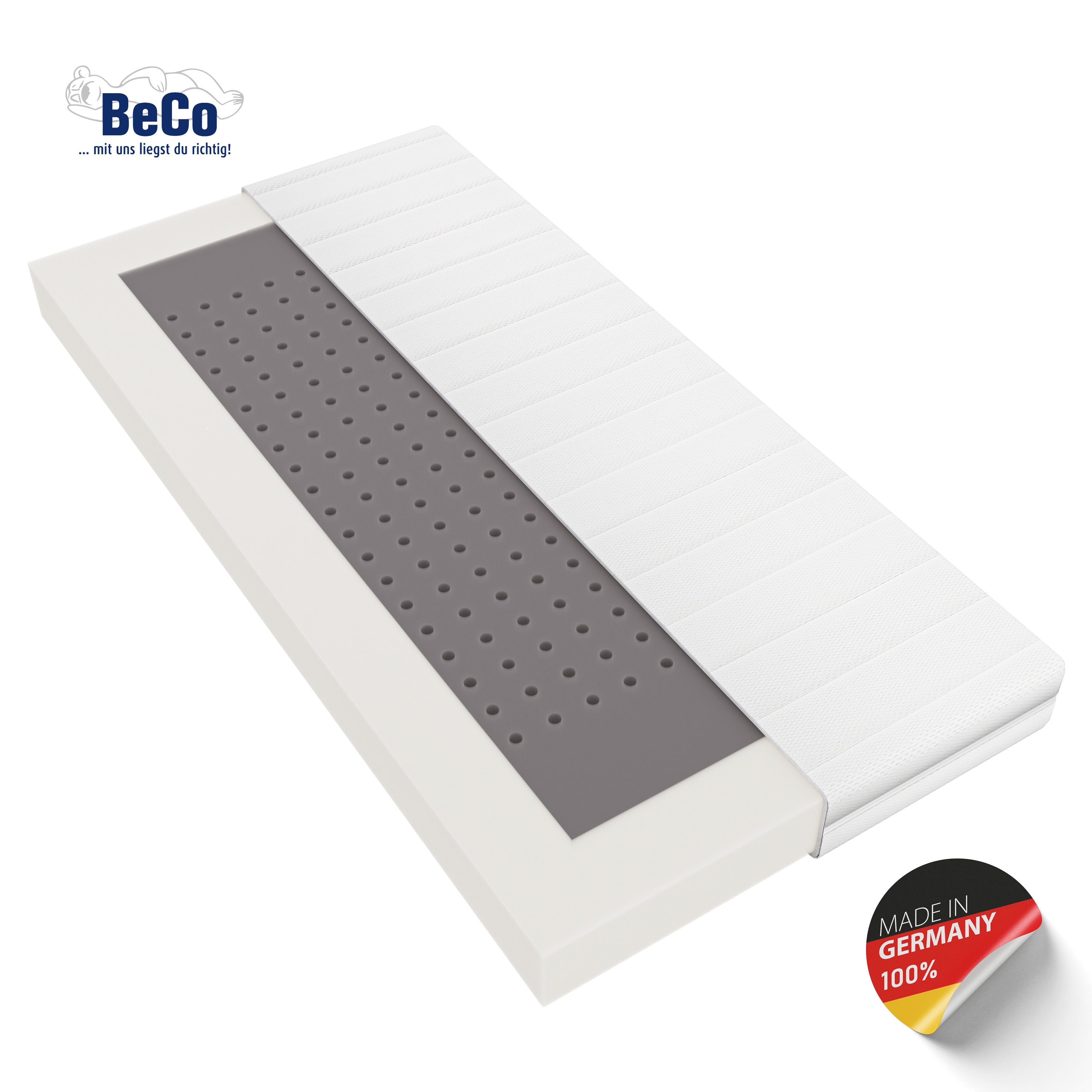 Beco "Kindermatratze BeCo Kaja, ergonomisch, hygienisch und strapazierfähig" 11 cm hoch Raumgewicht: 35 kg/m³ 1 Stk. tlg. Note GUT (2,2) der Preistipp bei Stiftung Warentest (Ausgabe 09/2024)