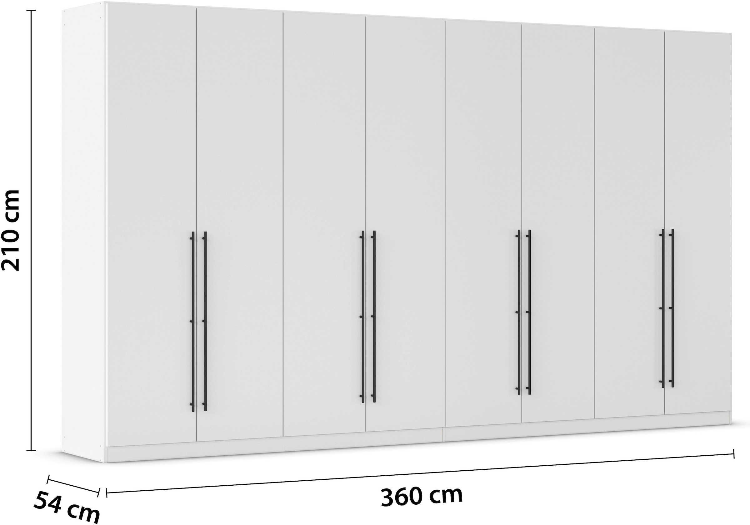 rauch Kleiderschrank »AVOLA Drehtürenschrank Garderobe Wäscheschrank Schlafzimmer TOPSELLER«, (in 3 verschiedenen Ausstattungen BASIC/CLASSIC/PREMIUM), mit hochwertigen Stangengriffen in Schwarz aus Metall MADE IN GERMANY