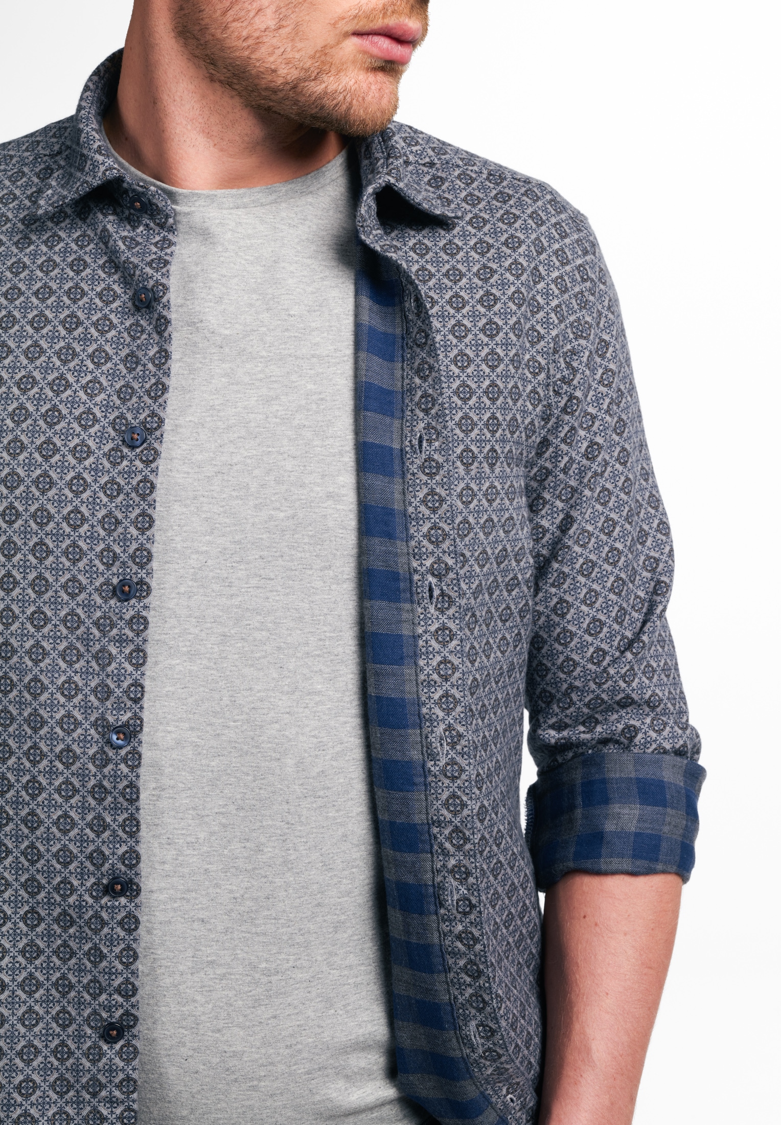 Eterna Langarmhemd »SLIM FIT« EASY IRON (bügelleicht)