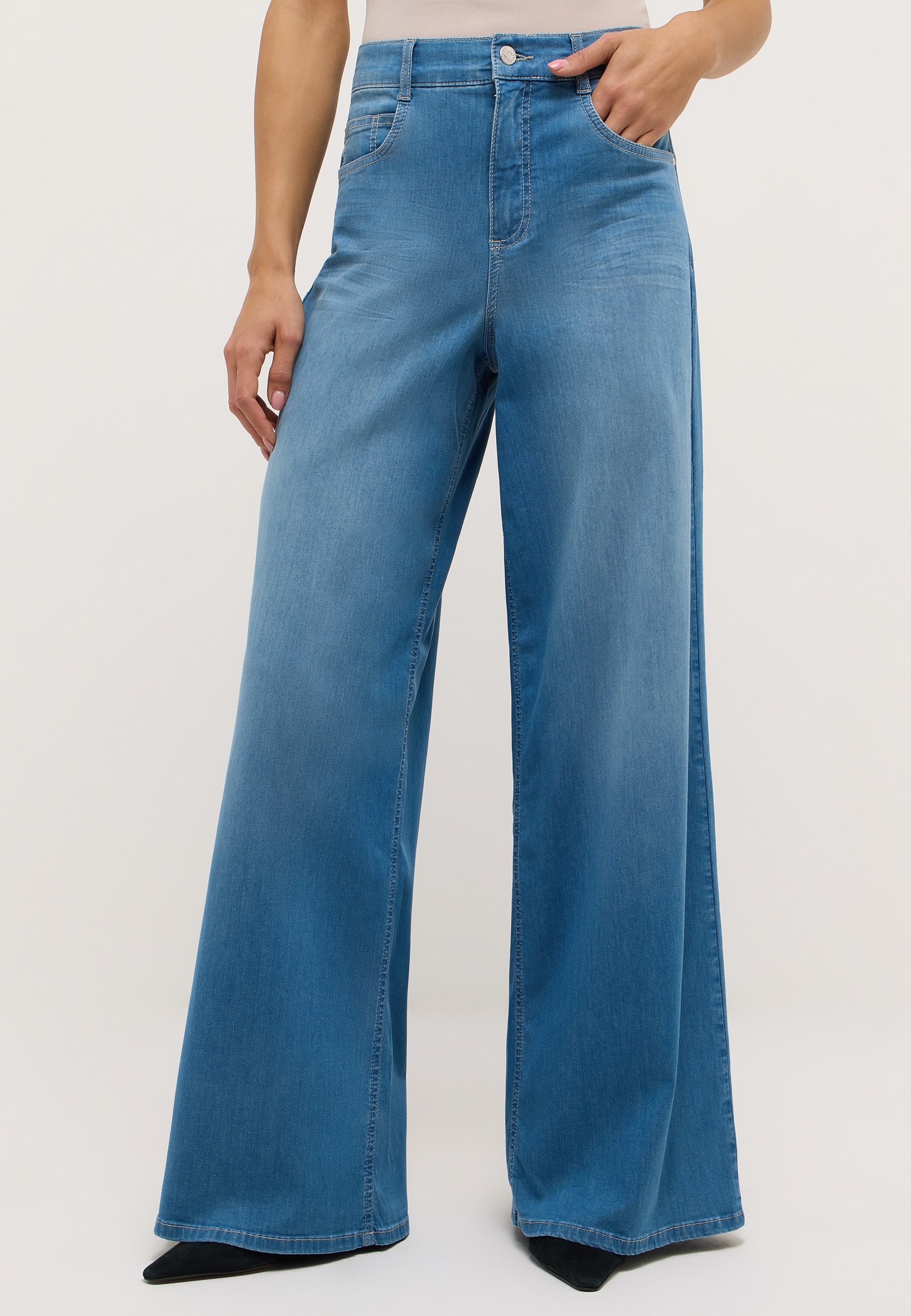 ANGELS 5-Pocket-Jeans "LIVA" mit weitem Bein günstig online kaufen
