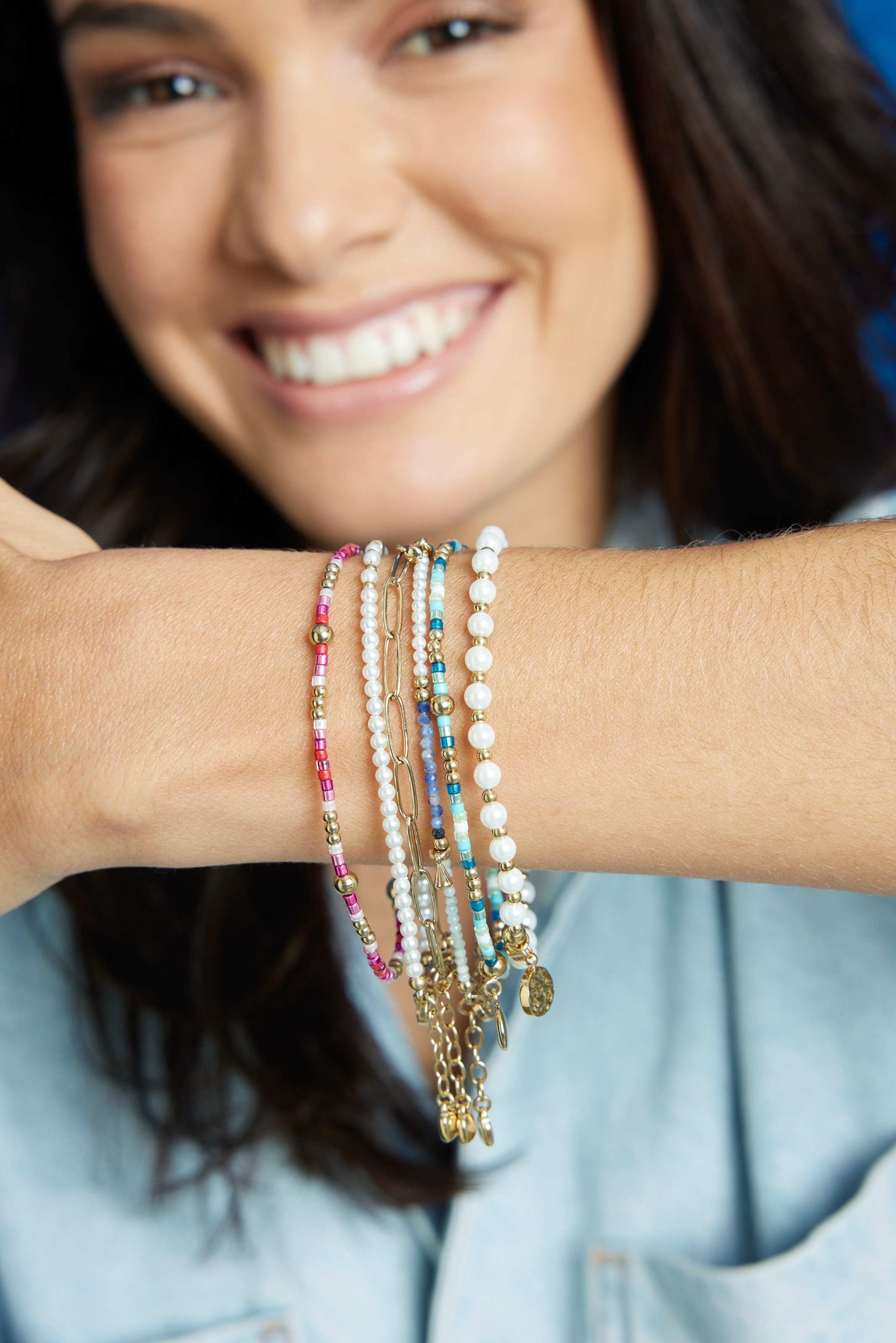 CIAO! BY LEONARDO Armband »Babelli CIAO, 024472«, mit Amazonit, Labradorit, Sodalith - mit Perle (imitiert)