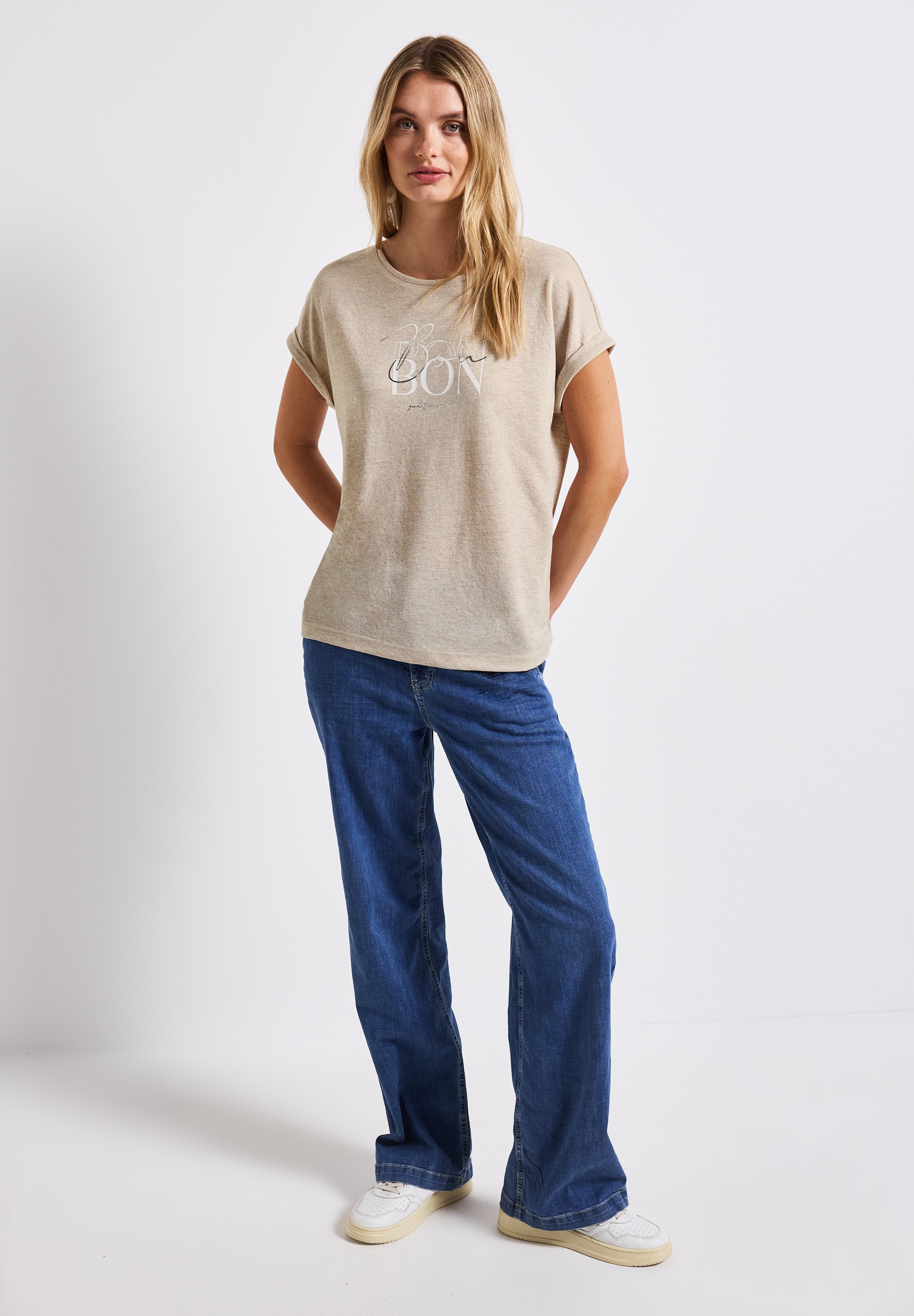 STREET ONE Print-Shirt, aus softem Materialmix