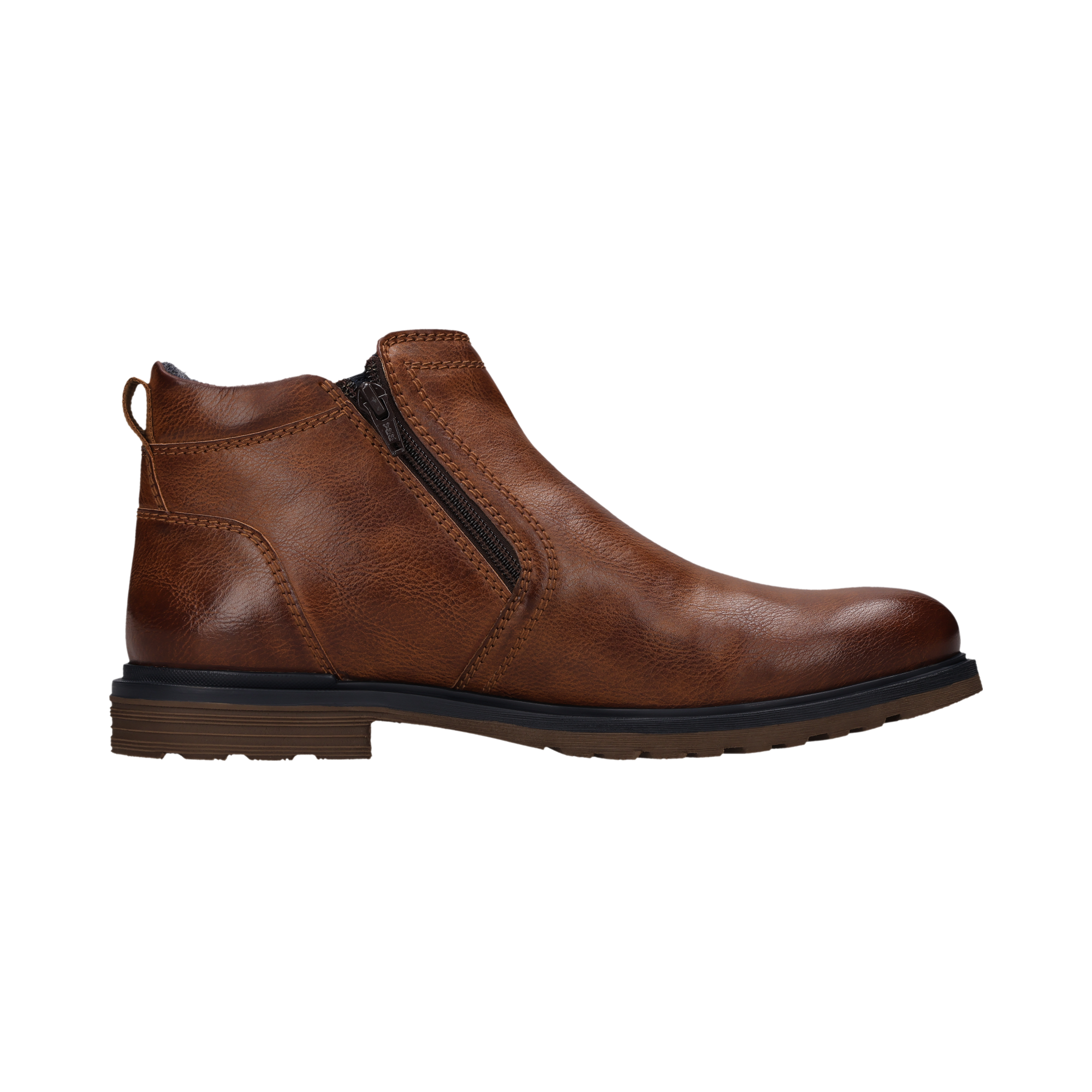 bugatti Stiefelette  Zipper Boots, Reißverschluss-Stiefelette mit Profillaufsohle