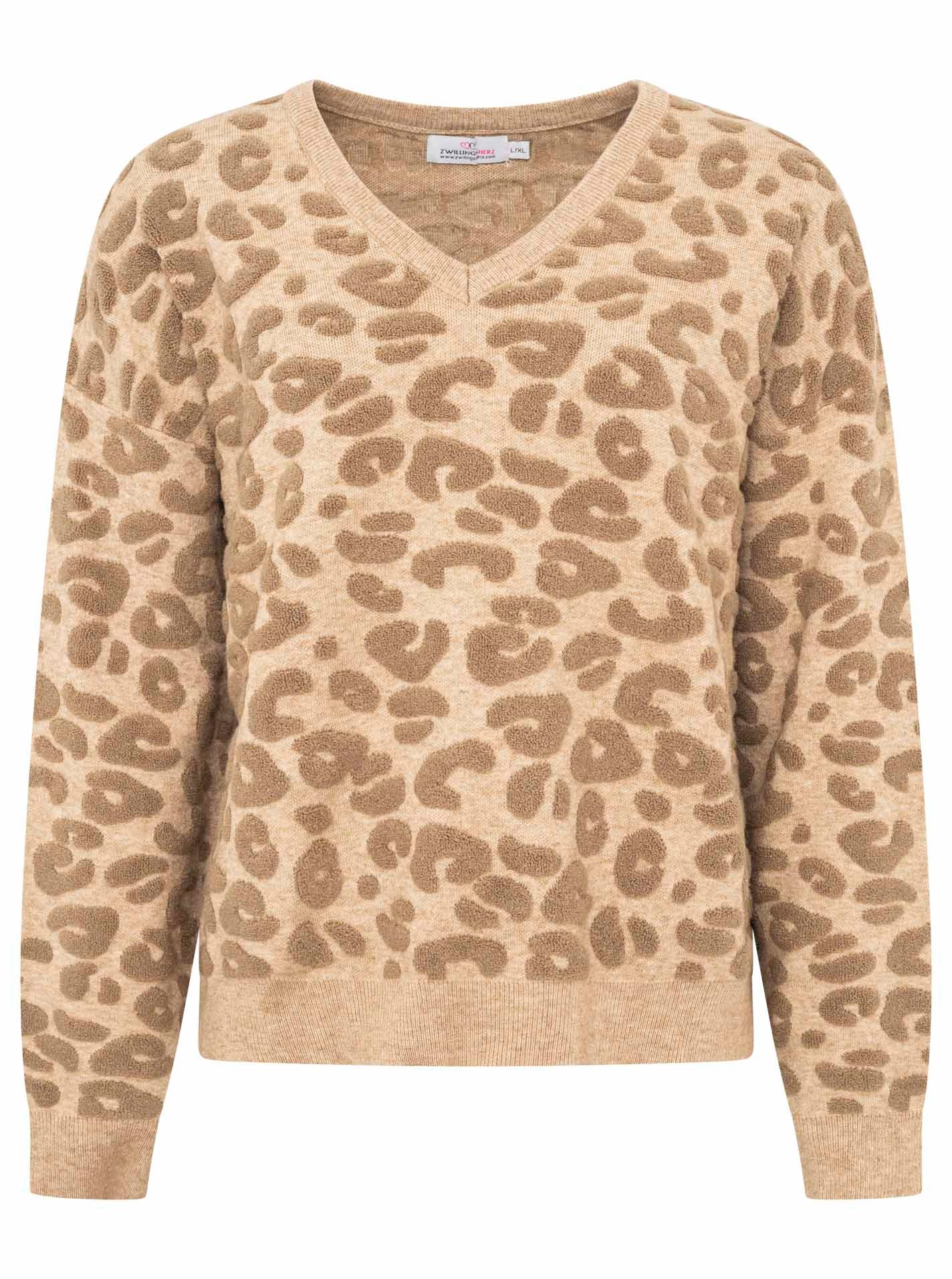 Zwillingsherz Strickpullover ""3D Leo"", mit erhabenem Leomsuter günstig online kaufen