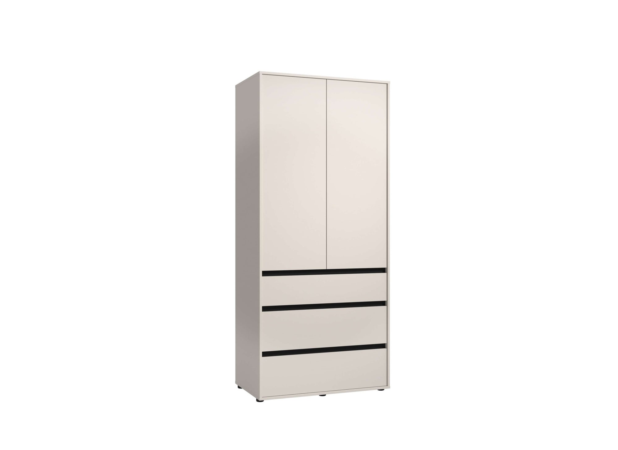 Home affaire Kleiderschrank "Corbet Schlafzimmerschrank, Drehtürenschrank, Wäscheschrank" 93 cm breit, 3x Schubladen, Kleiderstange, ABS schutzkanten